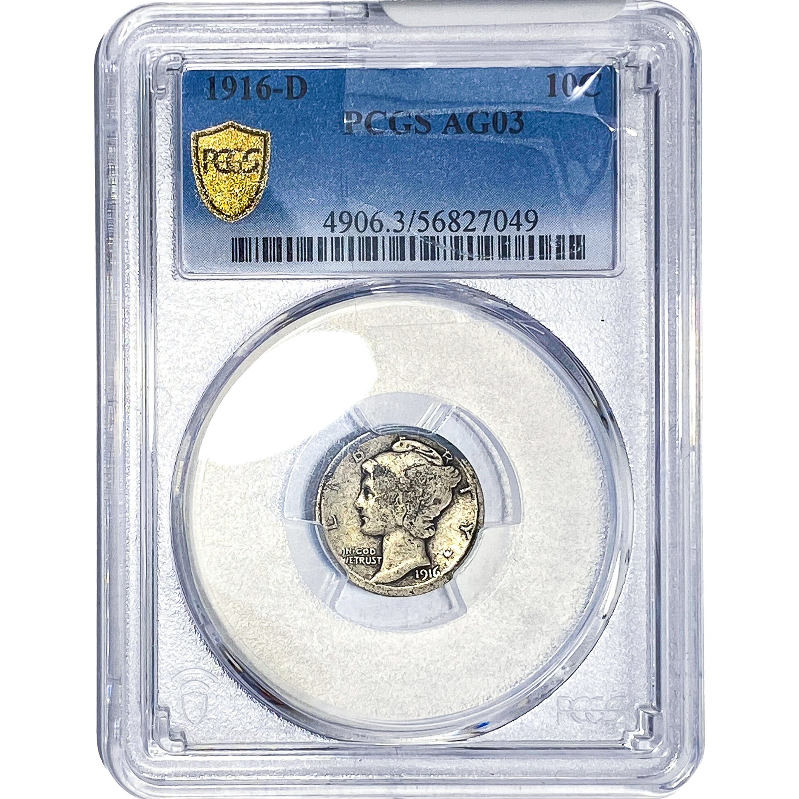 1916-D Mercury Silver Dime PCGS AG03 (1 of 4)