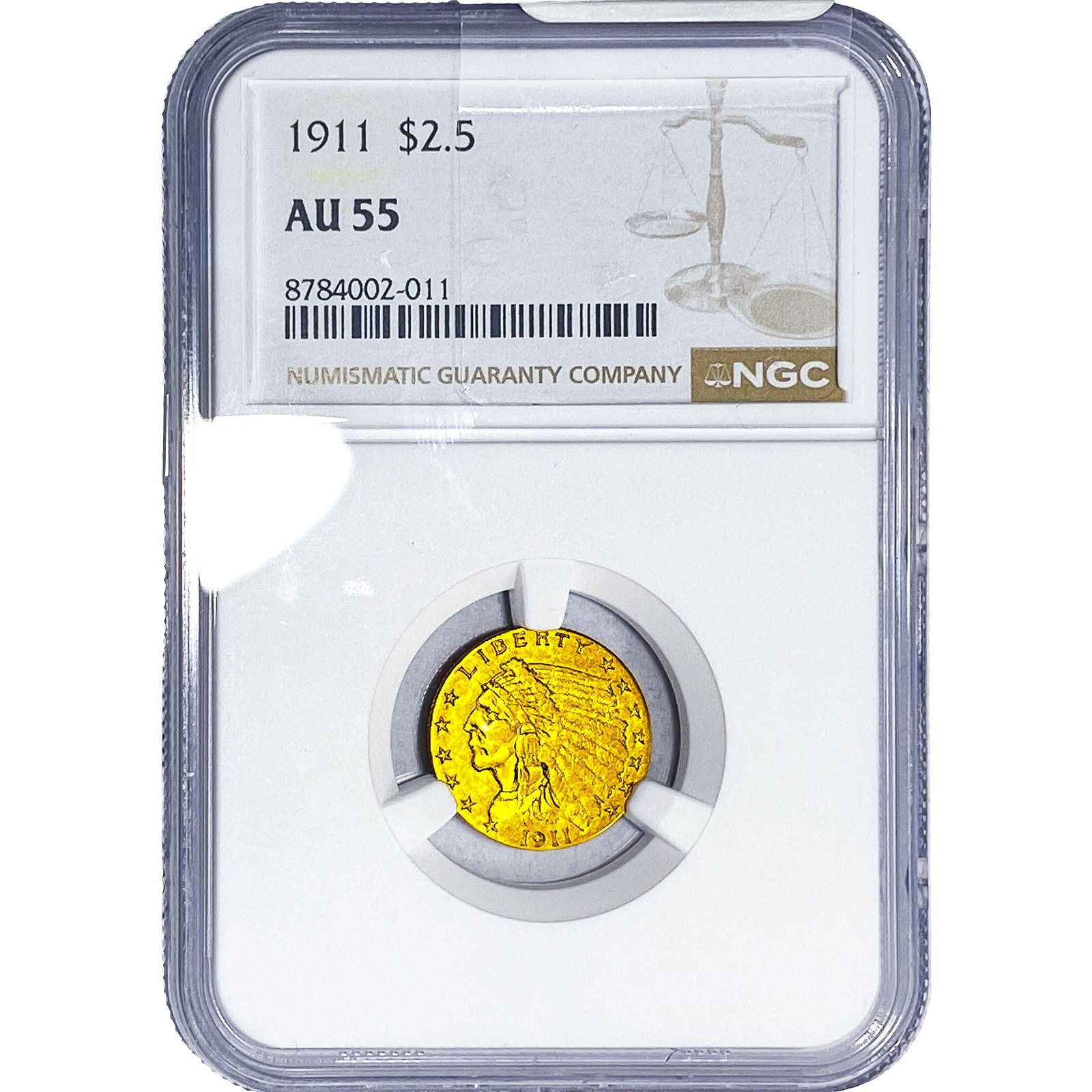 1911 $2.50 Gold Quarter Eagle NGC AU55 (1 of 4)