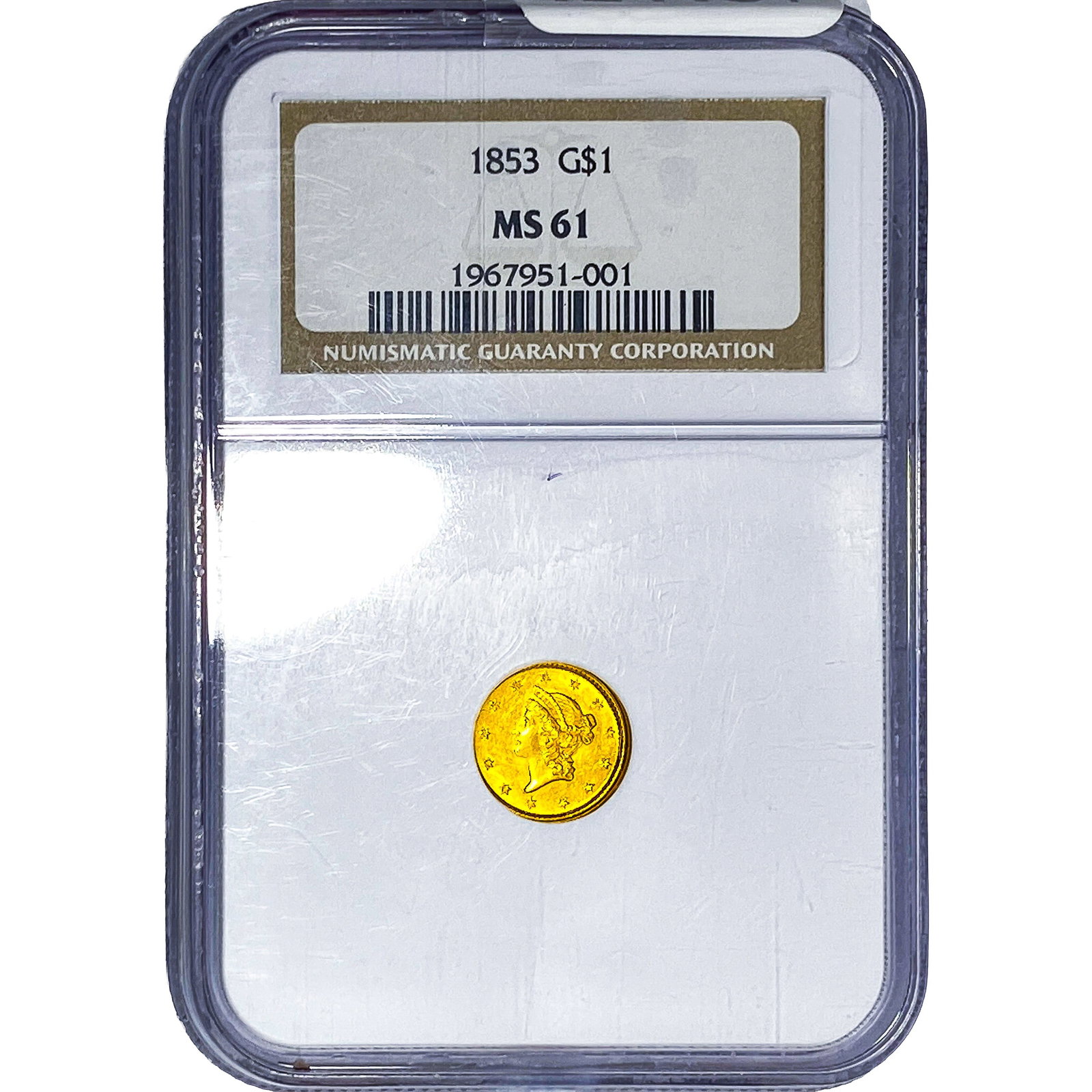 1853 Rare Gold Dollar NGC MS61 (1 of 4)