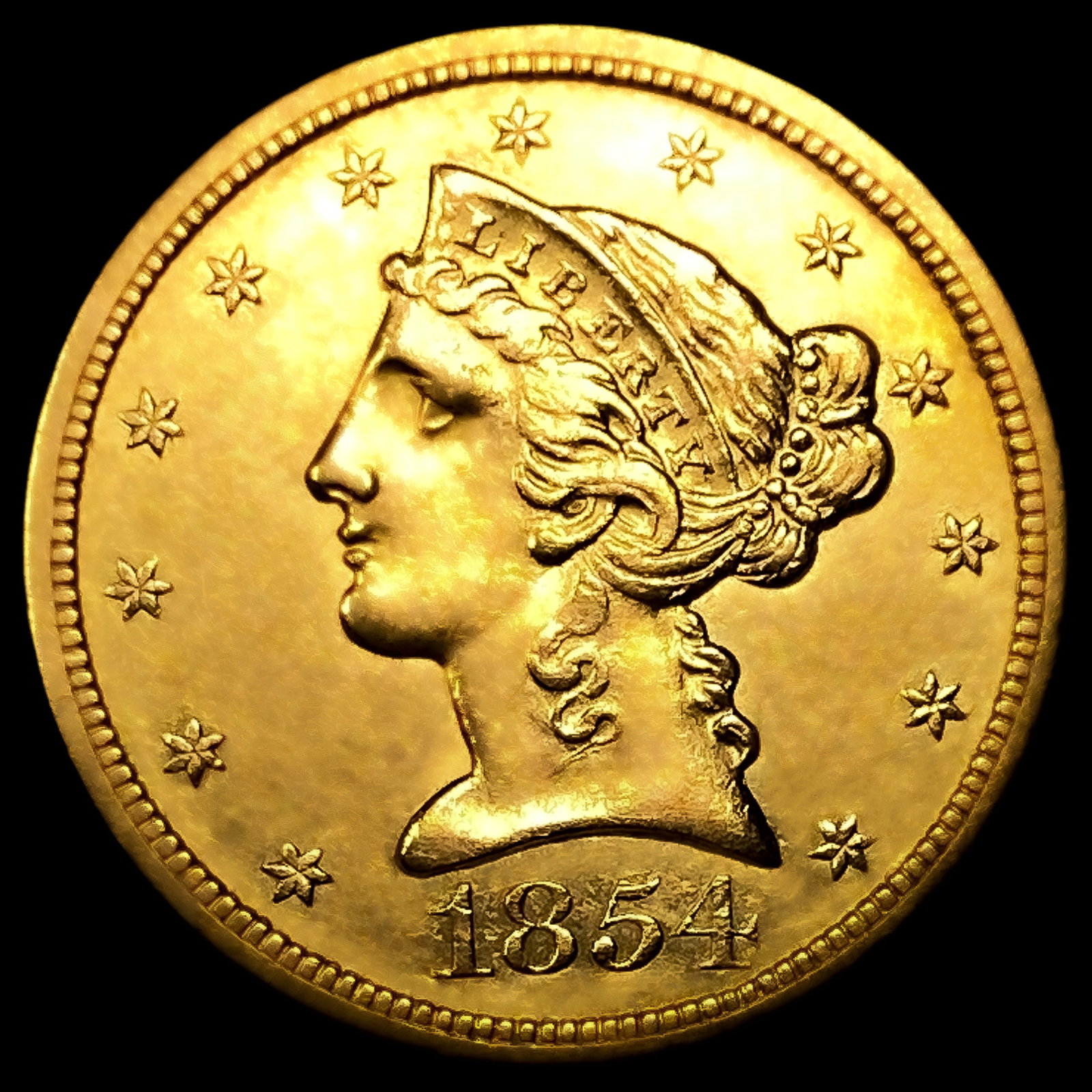 1854-O $5 Gold Half Eagle: 1854-O $5 Gold Half Eagle