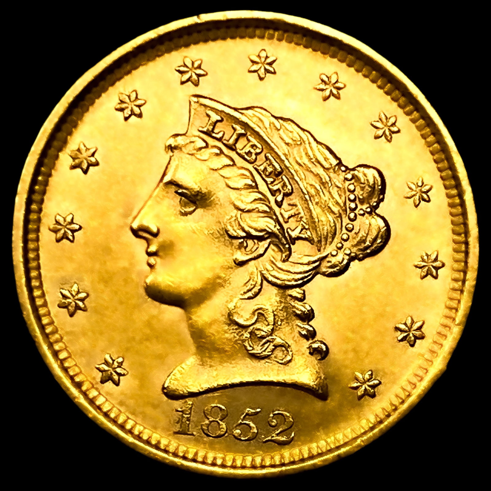 1852 $2.50 Gold Quarter Eagle UNCIRCULATED + (1 of 2)