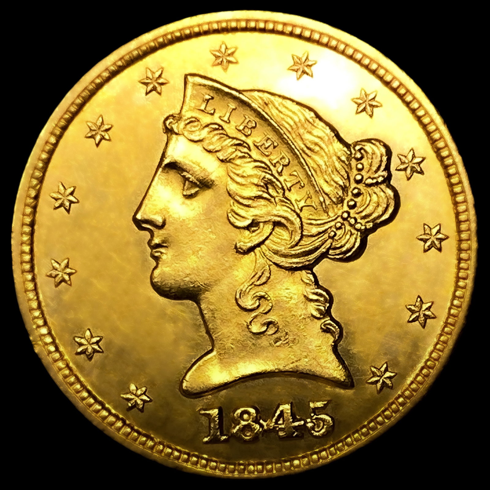 1845 $5 Gold Half Eagle (1 of 2)