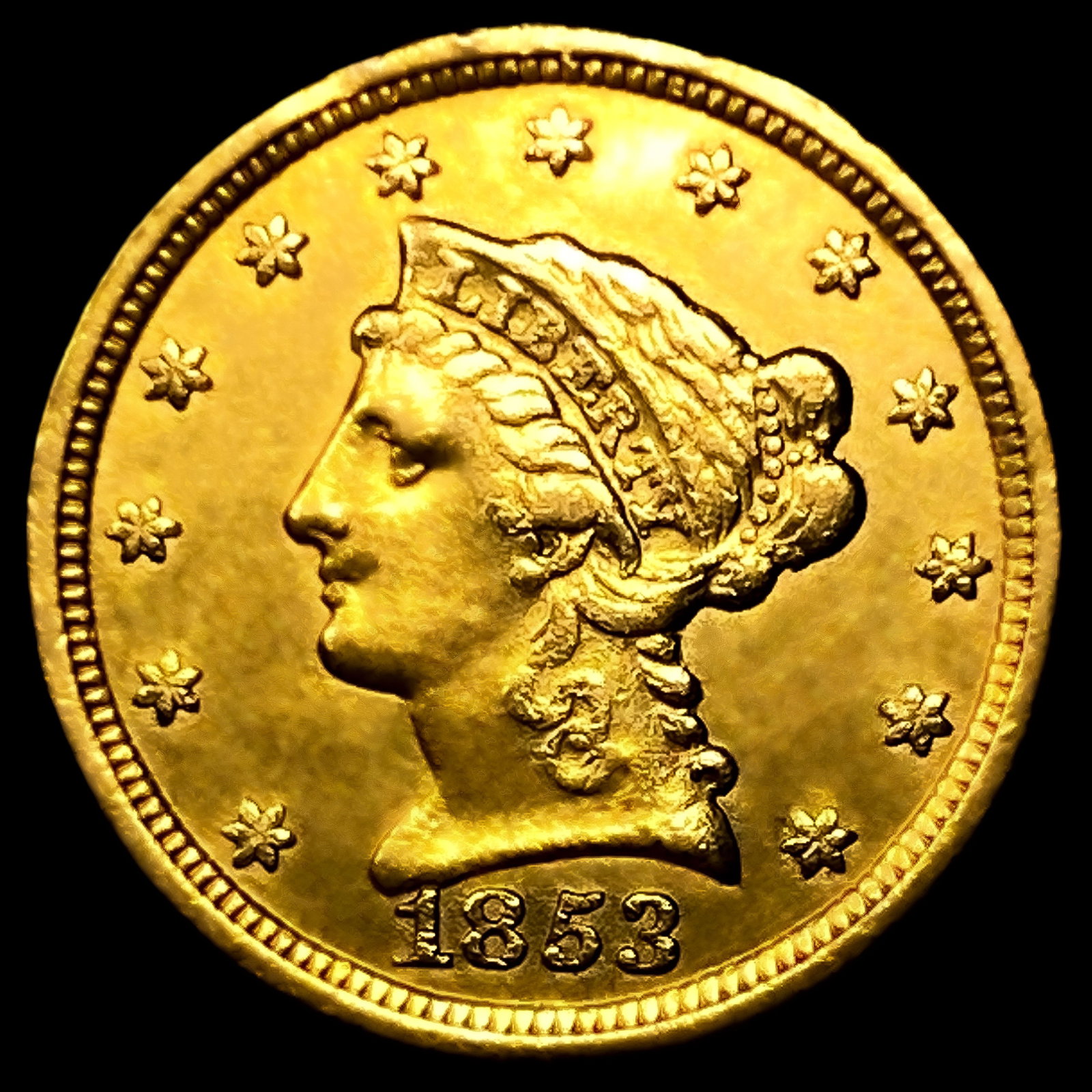 1853 $2.50 Gold Quarter Eagle UNCIRCULATED: 1853 $2.50 Gold Quarter Eagle UNCIRCULATED