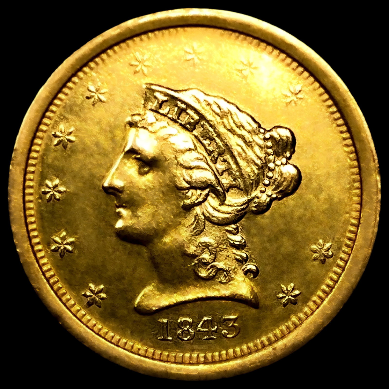 1843-O $2.50 Gold Quarter Eagle UNCIRCULATED: 1843-O $2.50 Gold Quarter Eagle UNCIRCULATED