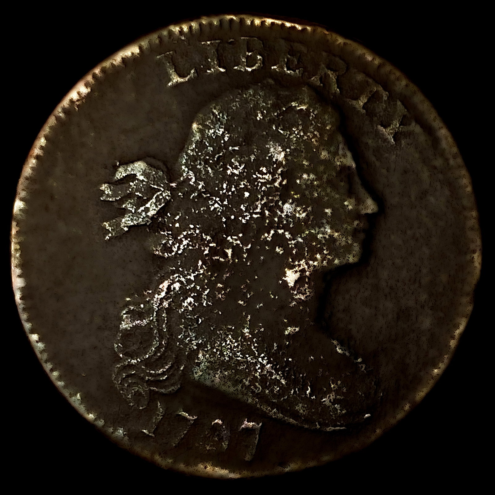 1797 Rev 97, Stems Draped Bust Large Cent: 1797 Rev 97, Stems Draped Bust Large Cent
