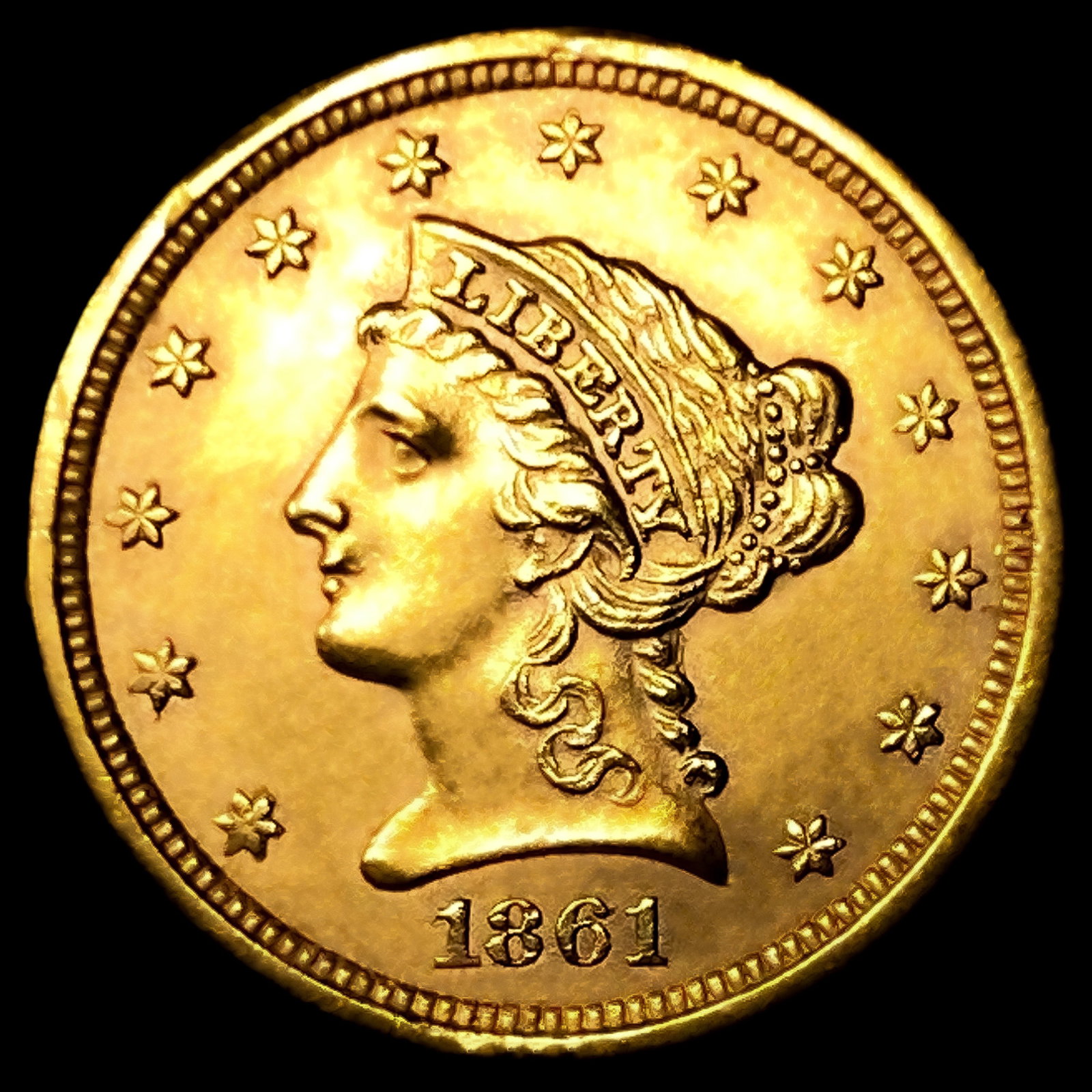 1861 $2.50 Gold Quarter Eagle UNCIRCULATED: 1861 $2.50 Gold Quarter Eagle UNCIRCULATED