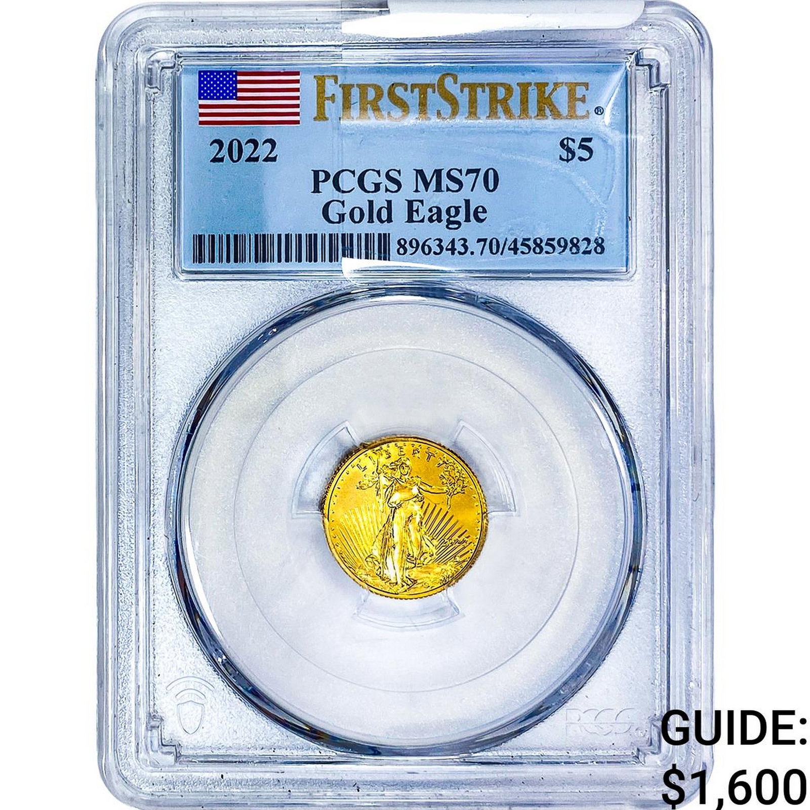 2022 $5 Gold Eagle 1/10 oz PCGS MS70 (1 of 4)