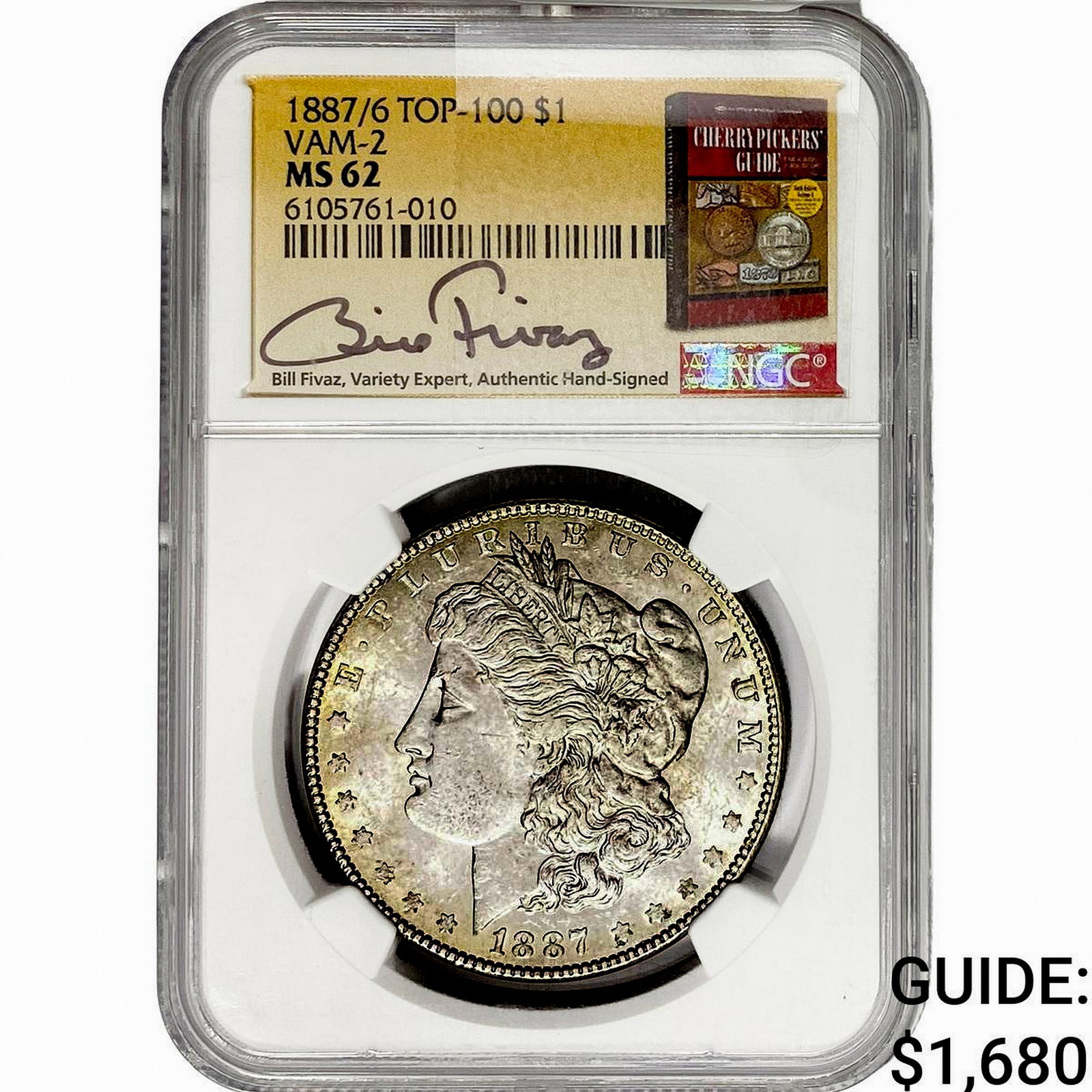 1887/6 Morgan Silver Dollar NGC MS62 Vam 2 Top 100 (1 of 2)