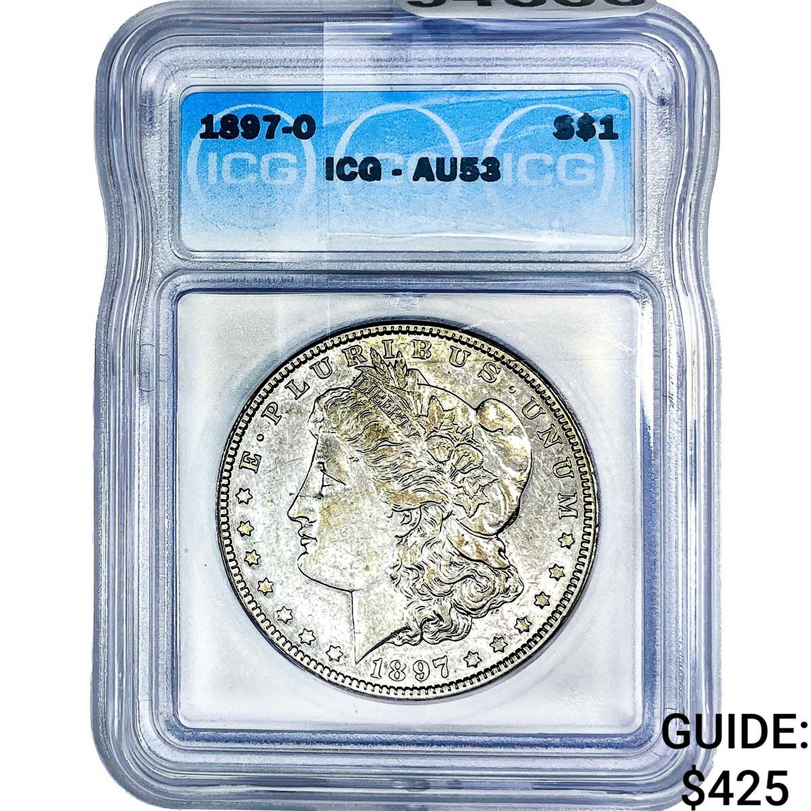 1897-O Morgan Silver Dollar ICG AU53: 1897-O Morgan Silver Dollar ICG AU53