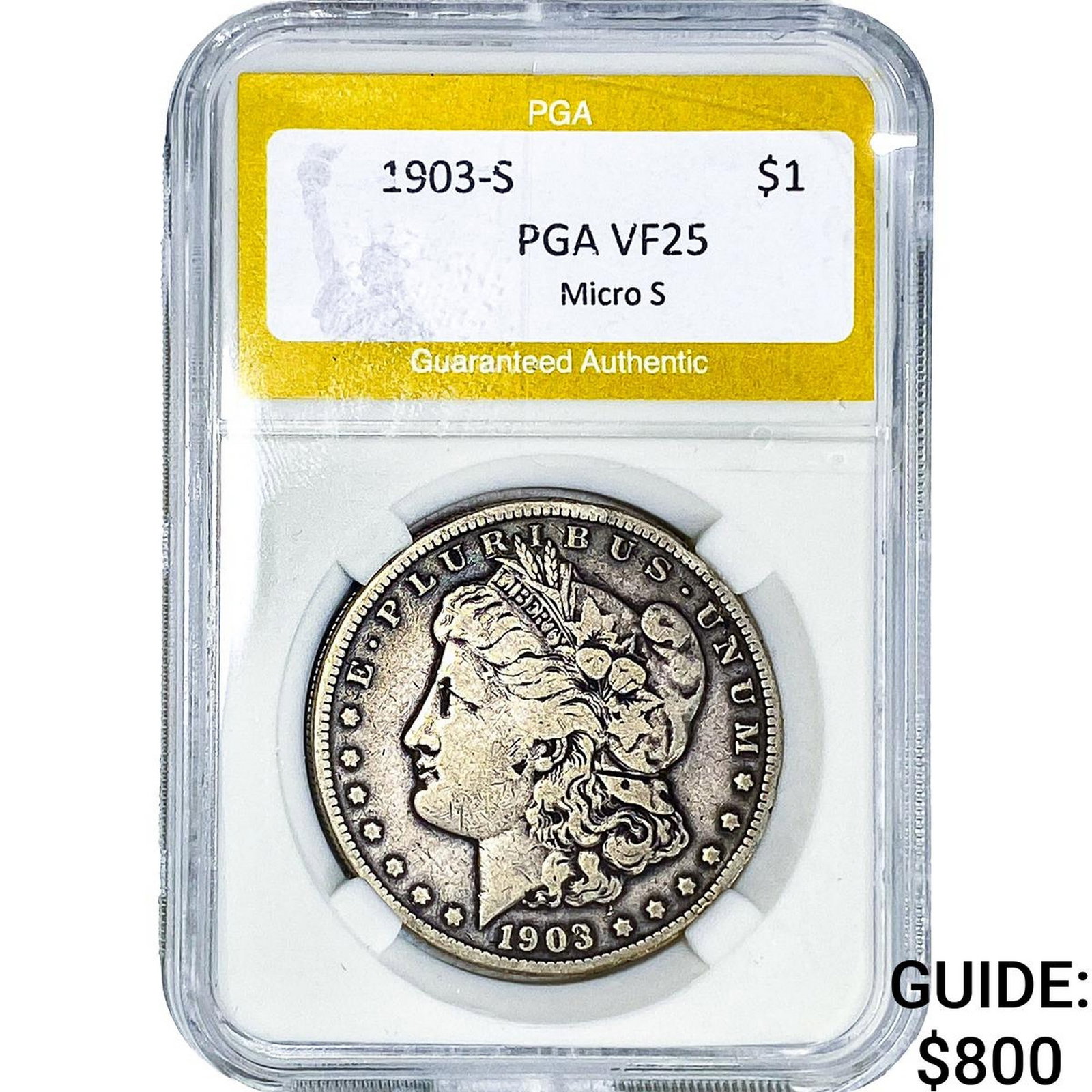1903-S Morgan Silver Dollar PGA VF25 Micro S: 1903-S Morgan Silver Dollar PGA VF25 Micro S