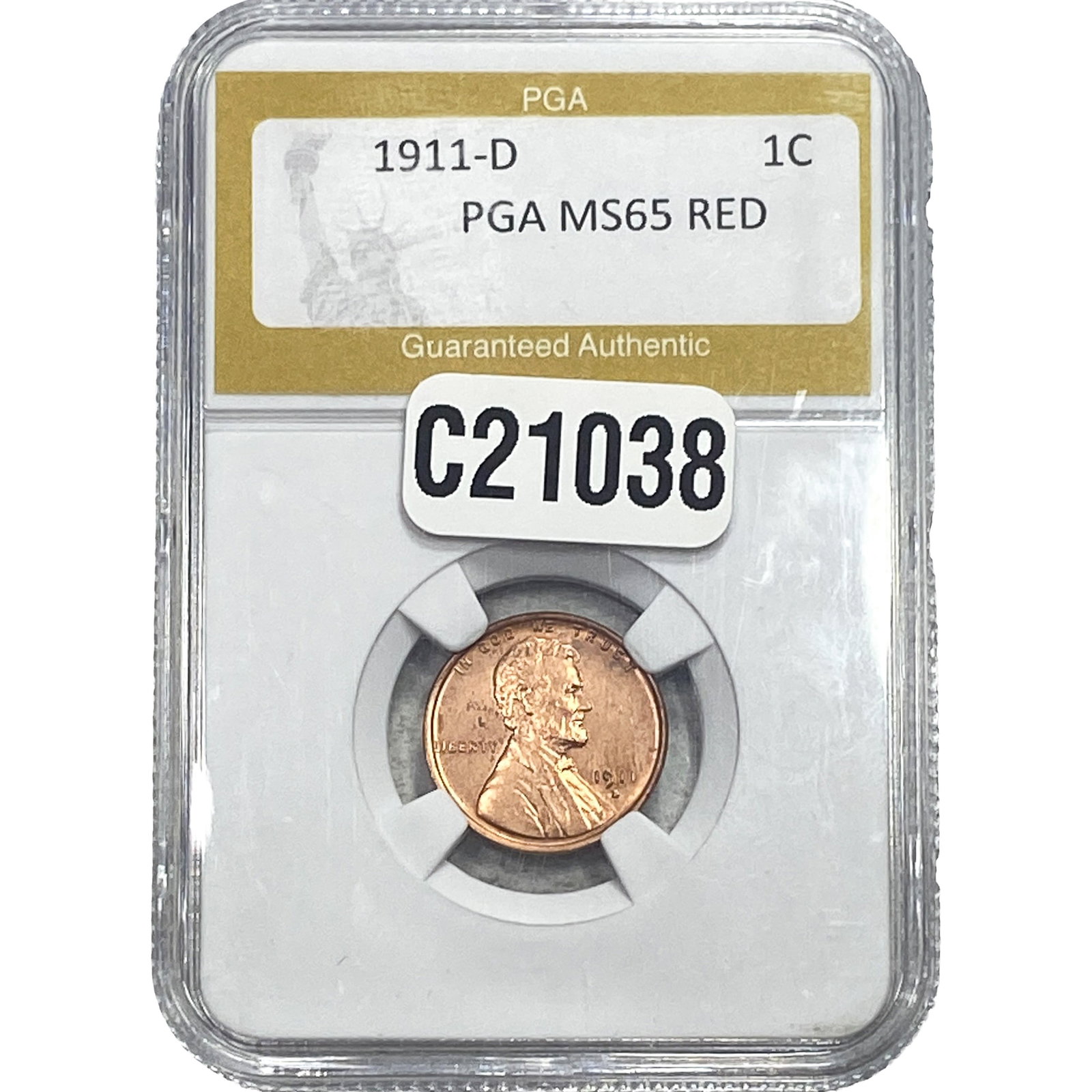 1911-D Wheat Cent PGA MS65 Red: 1911-D Wheat Cent PGA MS65 Red
