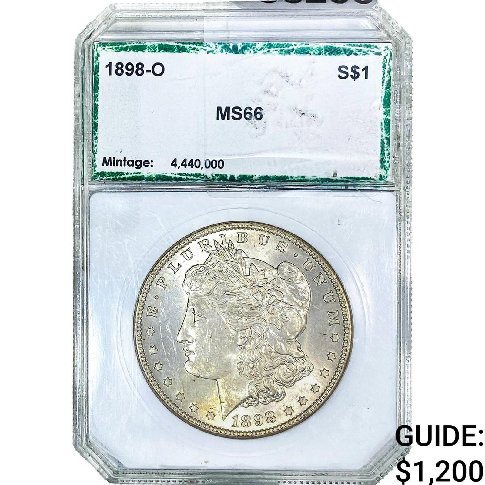 1898-O Morgan Silver Dollar PCI MS66: 1898-O Morgan Silver Dollar PCI MS66