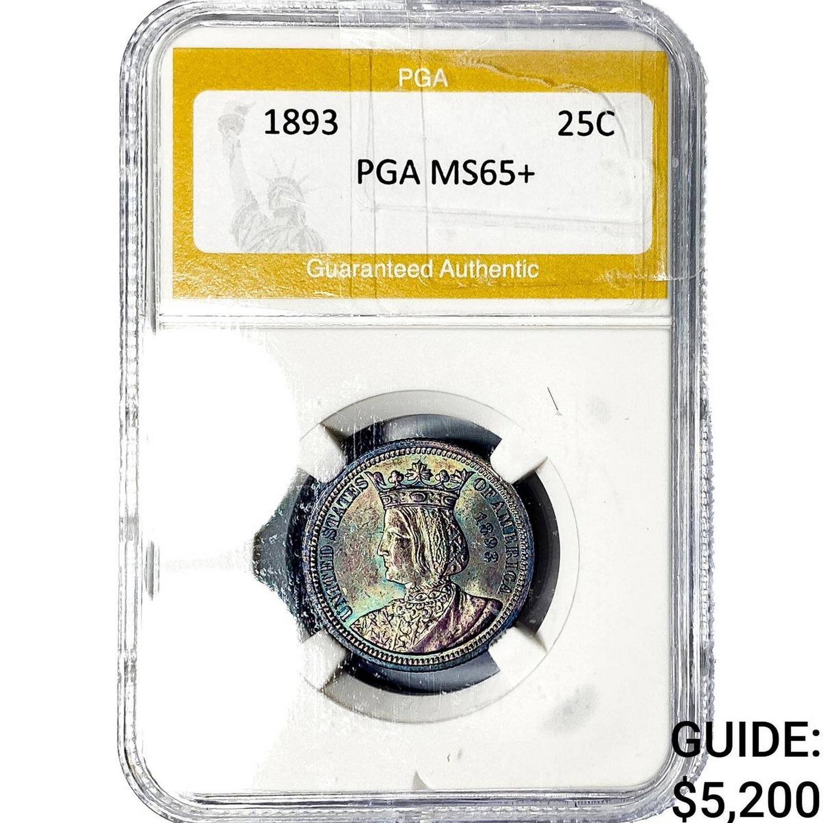 1893 Isabella Silver Quarter PGA MS65+ (1 of 2)