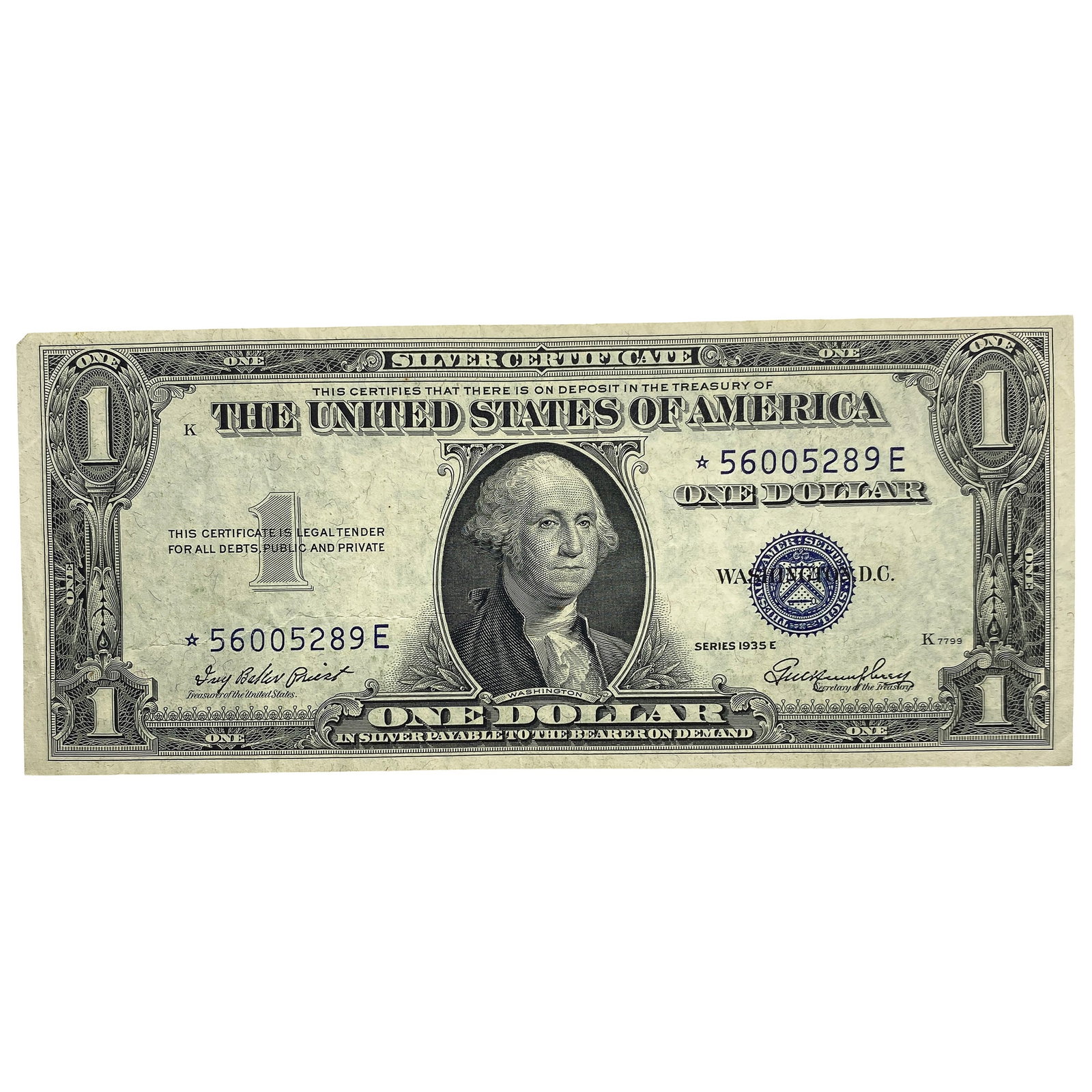 1935E $1 Silver Certificate Blue Note (1 of 2)