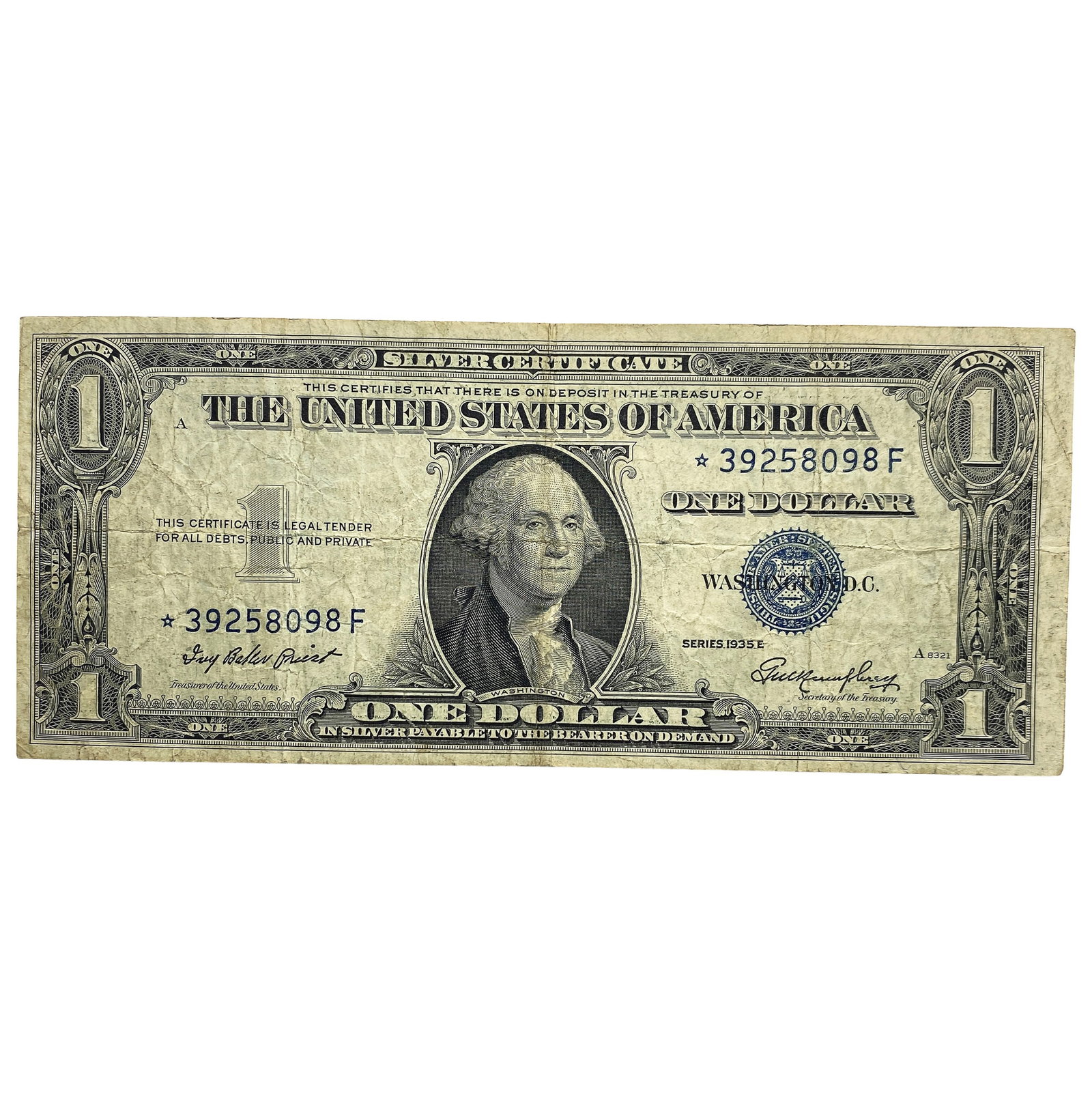 1935E $1 Silver Certificate Blue Note (1 of 2)