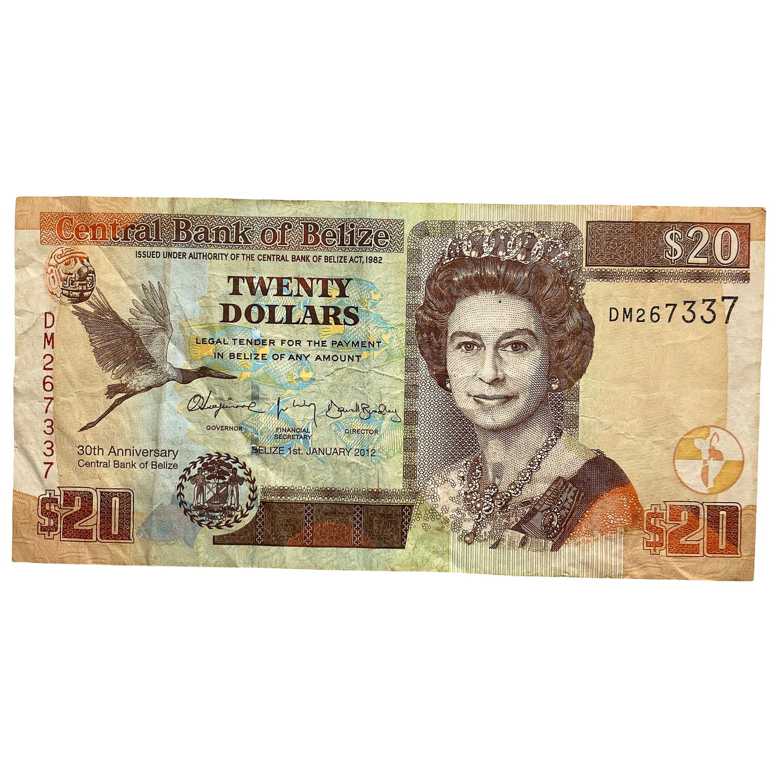 2012 $20 Central Bank of Belize (1 of 2)