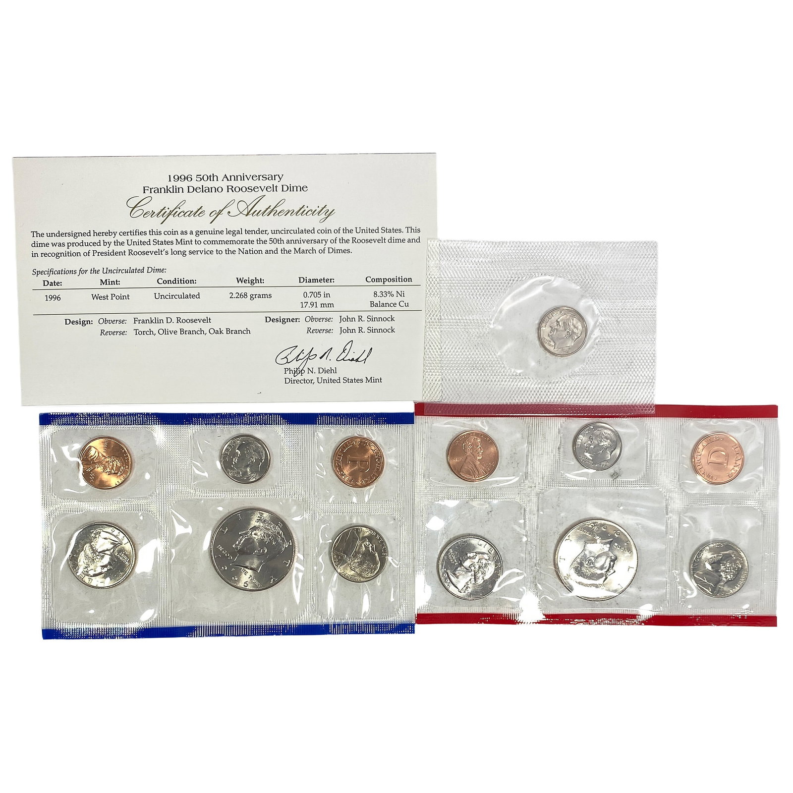 1996 U.S. Mint UNC Coin Set: 1996 U.S. Mint UNC Coin Set