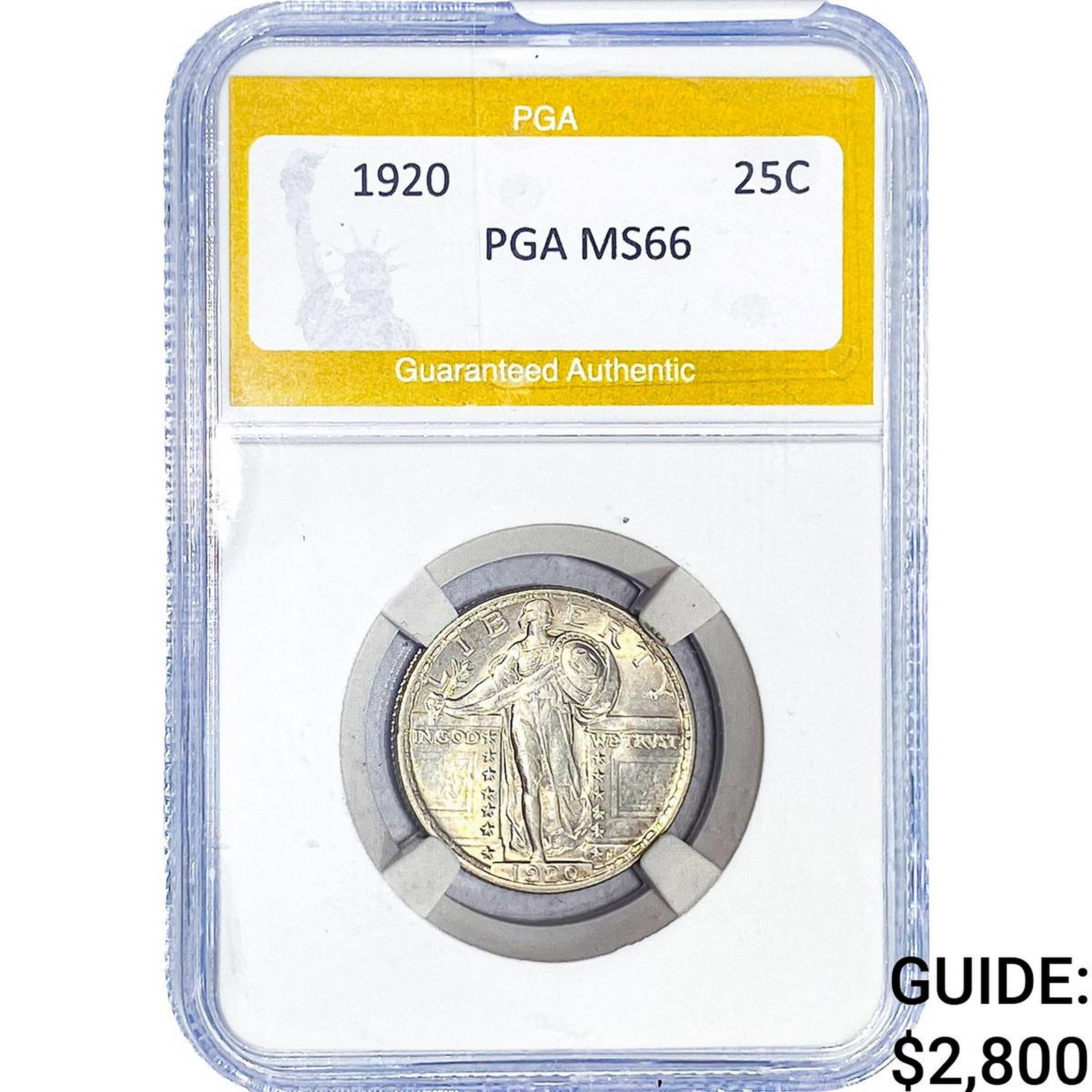 1920 Standing Liberty Quarter PGA MS66: 1920 Standing Liberty Quarter PGA MS66