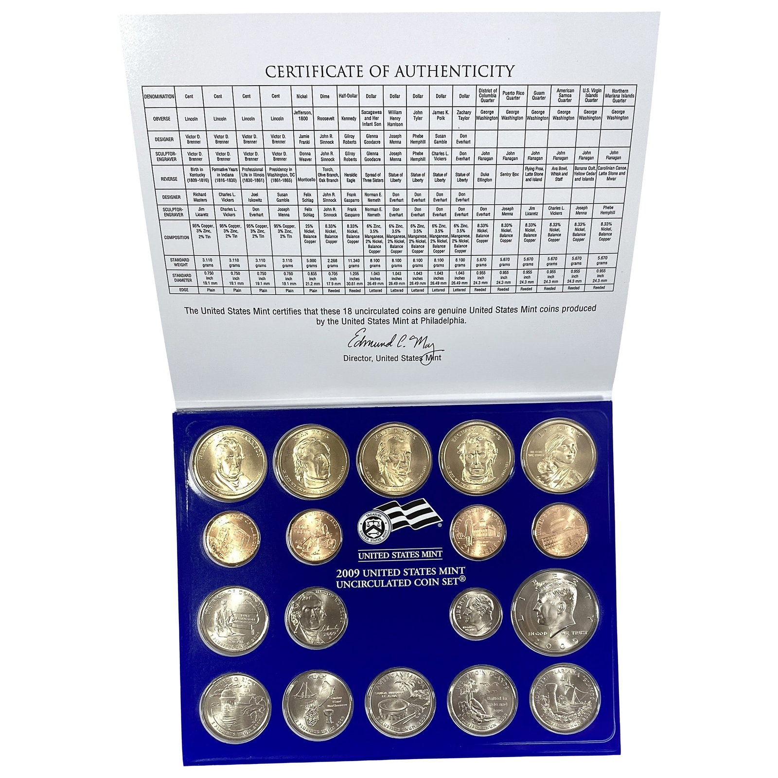 2009 U.S. Mint UNC Coin Set Philly: 2009 U.S. Mint UNC Coin Set Philly