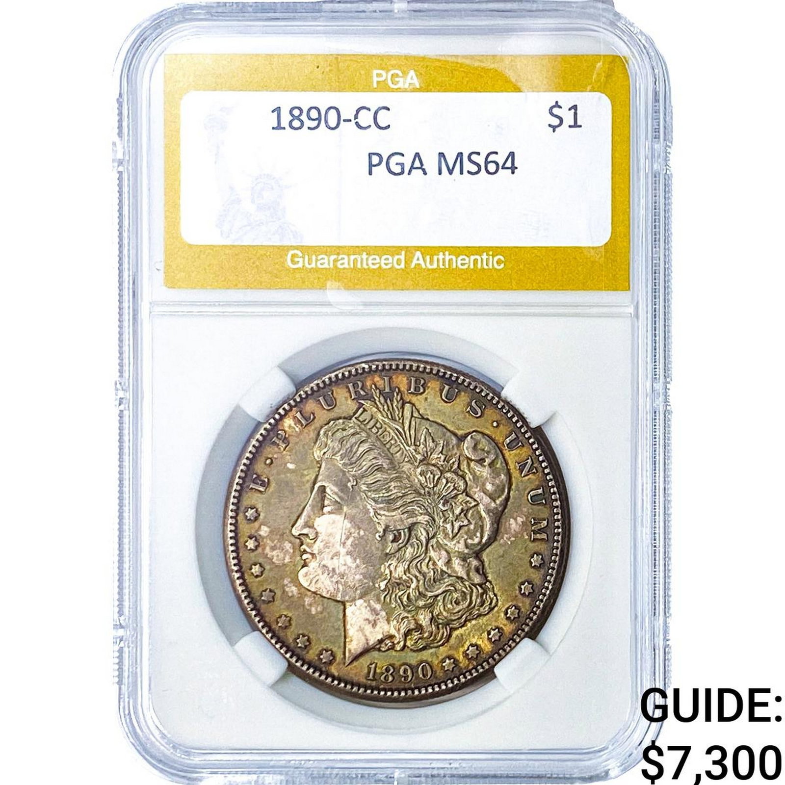 1890-CC Morgan Silver Dollar PGA MS64: 1890-CC Morgan Silver Dollar PGA MS64