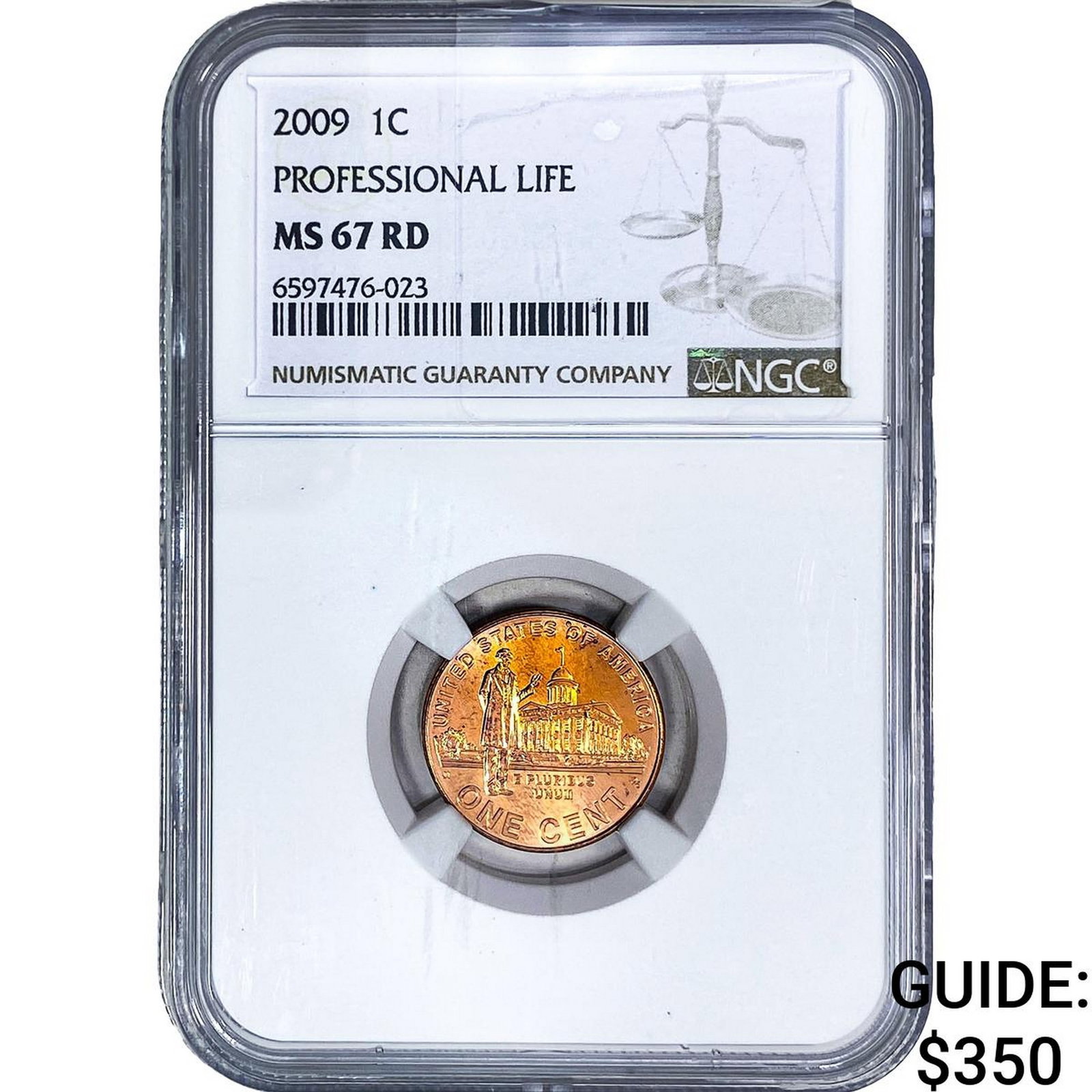 2009 Wheat Cent NGC MS67 RD Professional Life: 2009 Wheat Cent NGC MS67 RD Professional Life