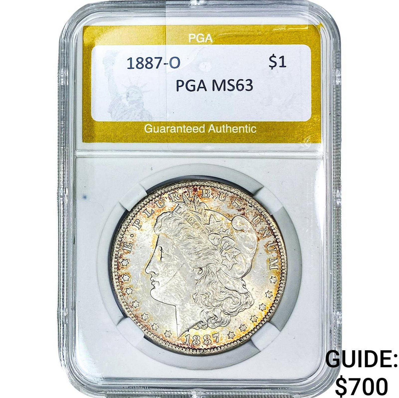 1887-O Morgan Silver Dollar PGA MS63 (1 of 2)