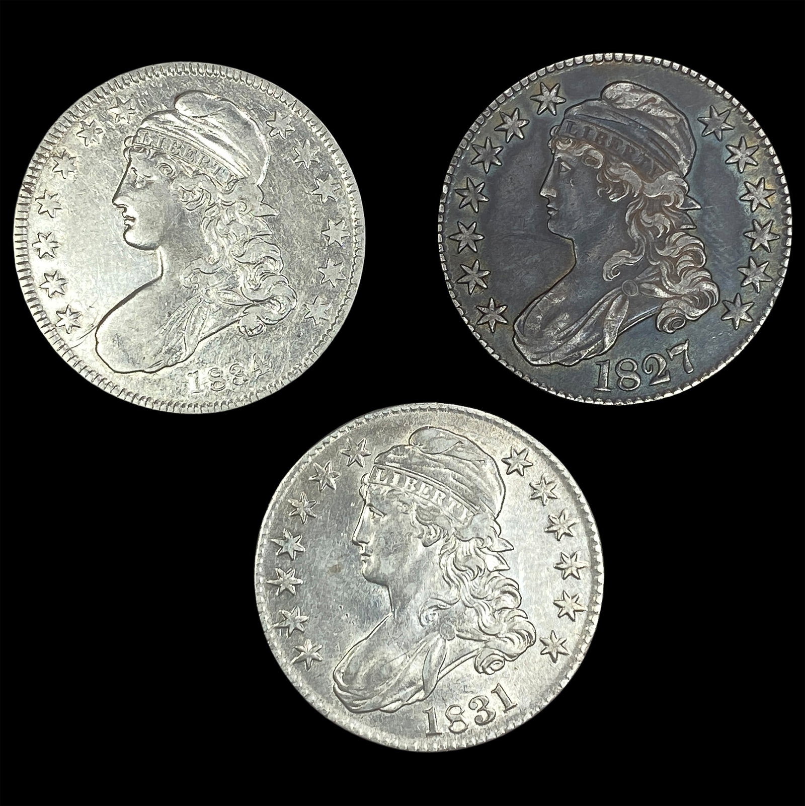 [3 Coins] 1827-1834 Capped Bust Half Dollar (1 of 2)