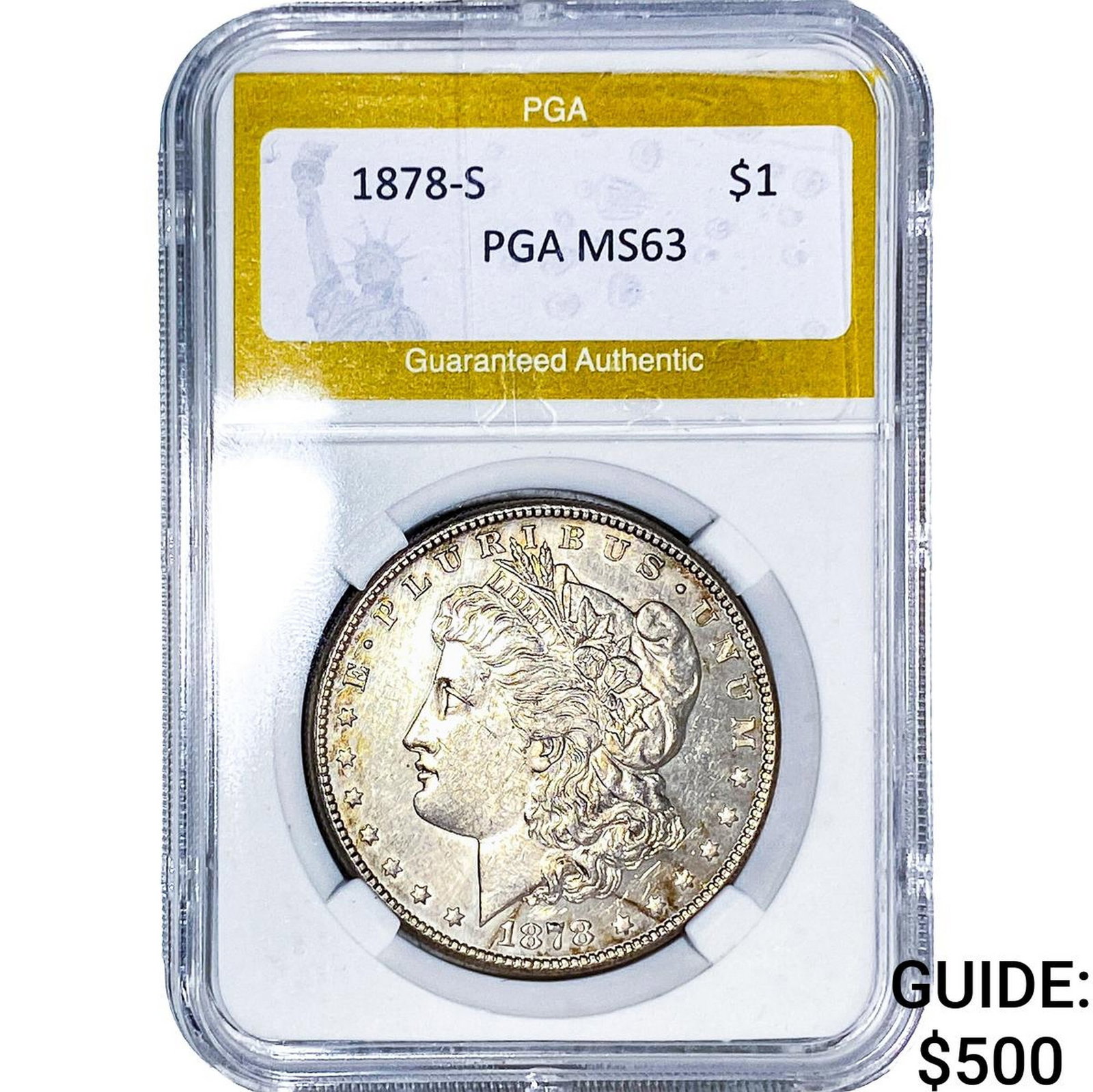 1878-S Morgan Silver Dollar PGA MS63: 1878-S Morgan Silver Dollar PGA MS63
