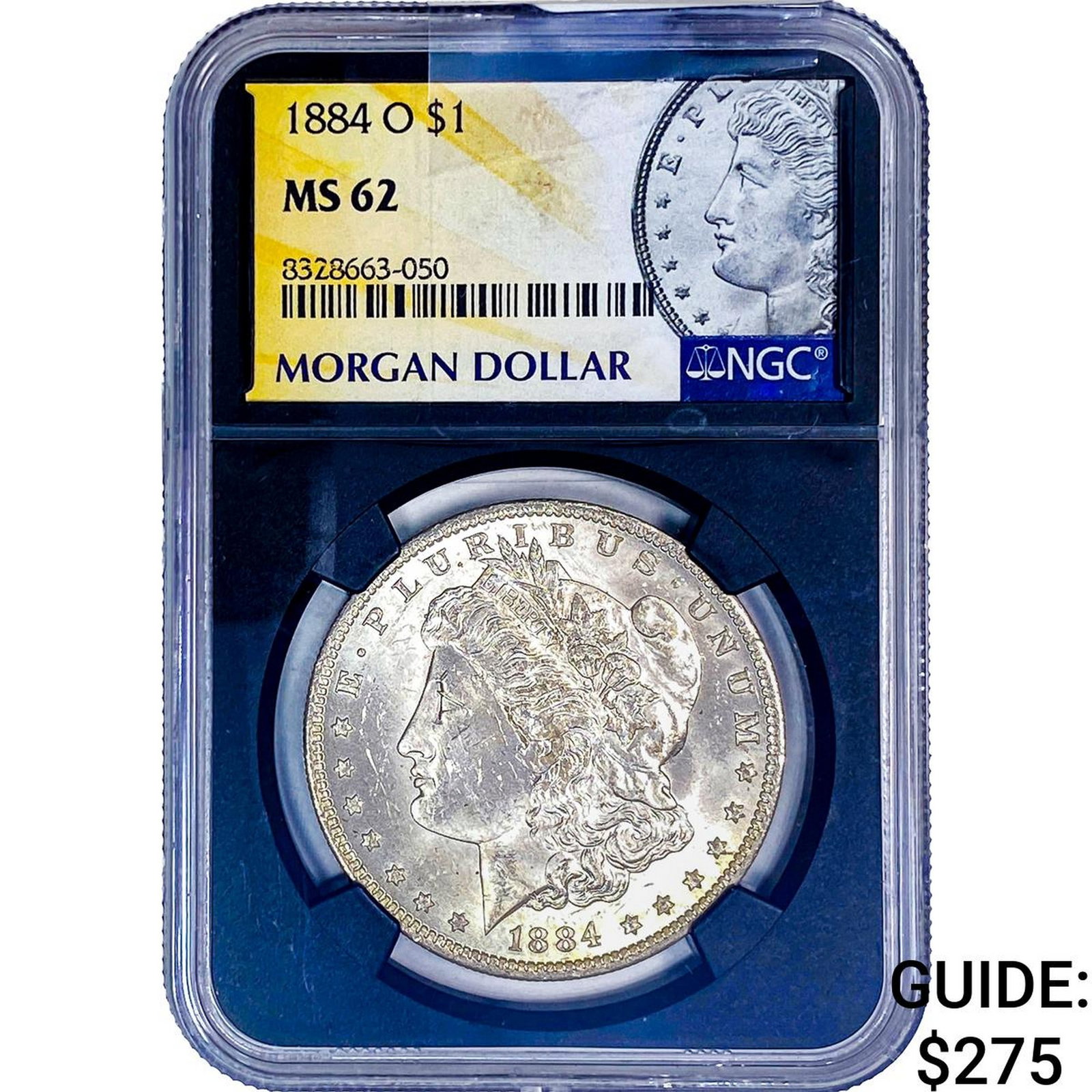 1884-O Morgan Silver Dollar NGC MS62: 1884-O Morgan Silver Dollar NGC MS62