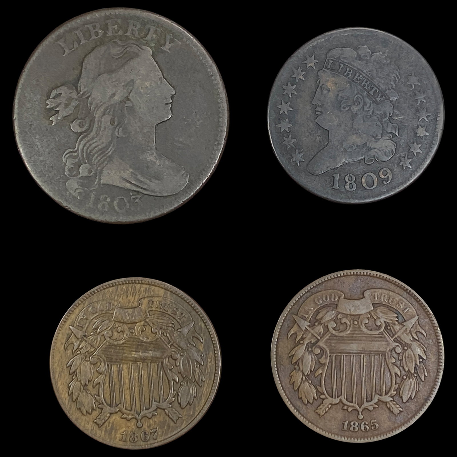 [4 Coins] 1803-1867 U.S. Coin Lot HC-5C (1 of 2)