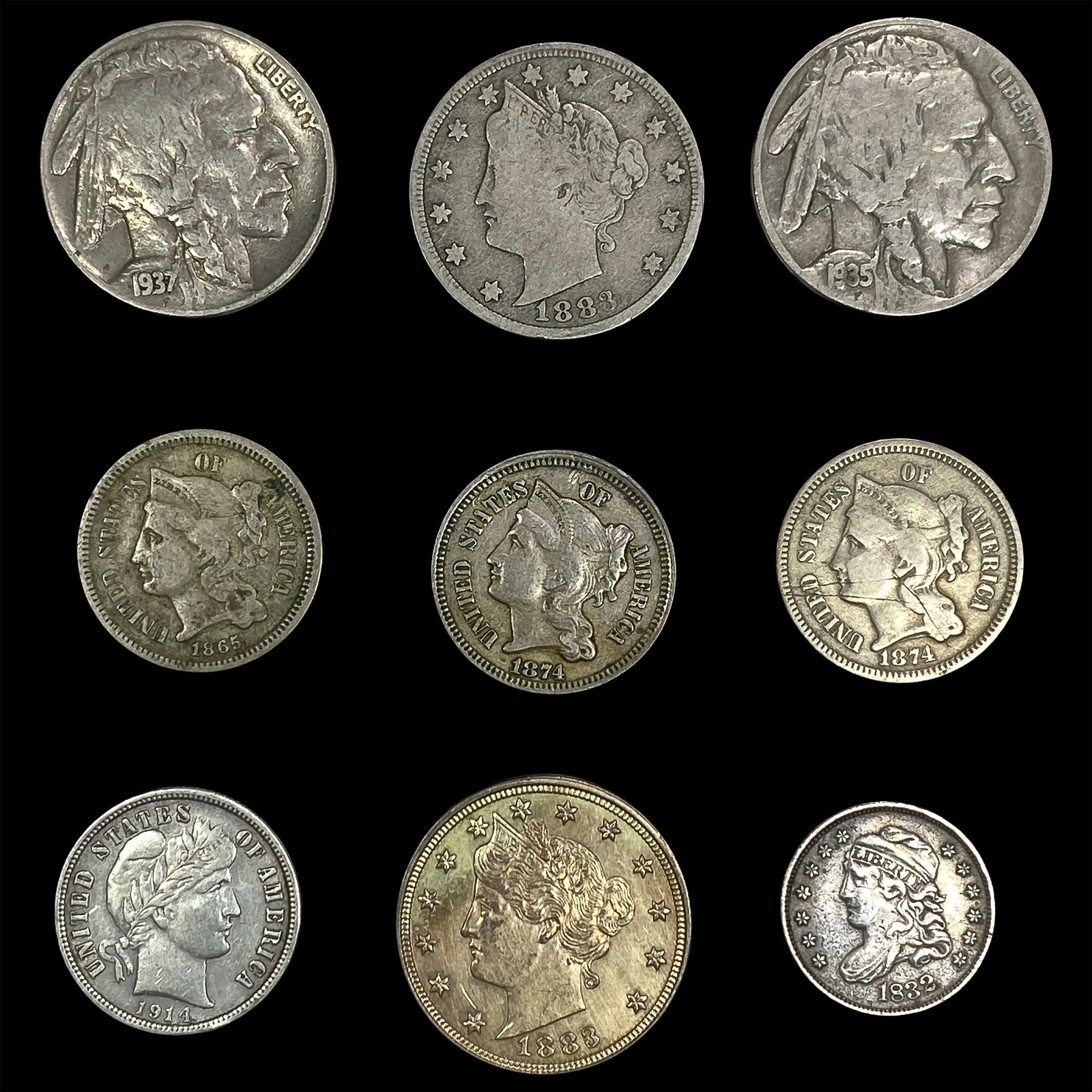 Various Dates Mixed U.S. Coin Lot 3C-10C (1 of 2)