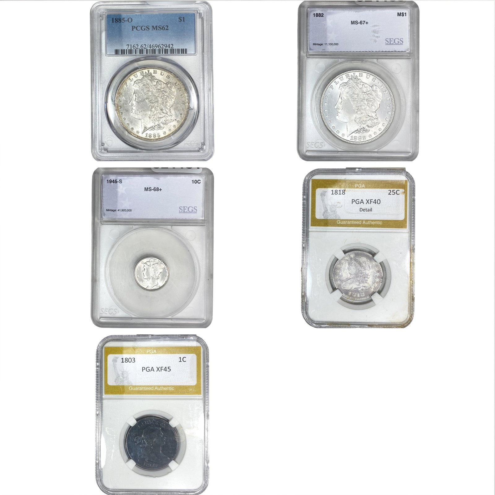 1885-O Morgan Silver Dollar PCGS MS62: 1885-O Morgan Silver Dollar PCGS MS62