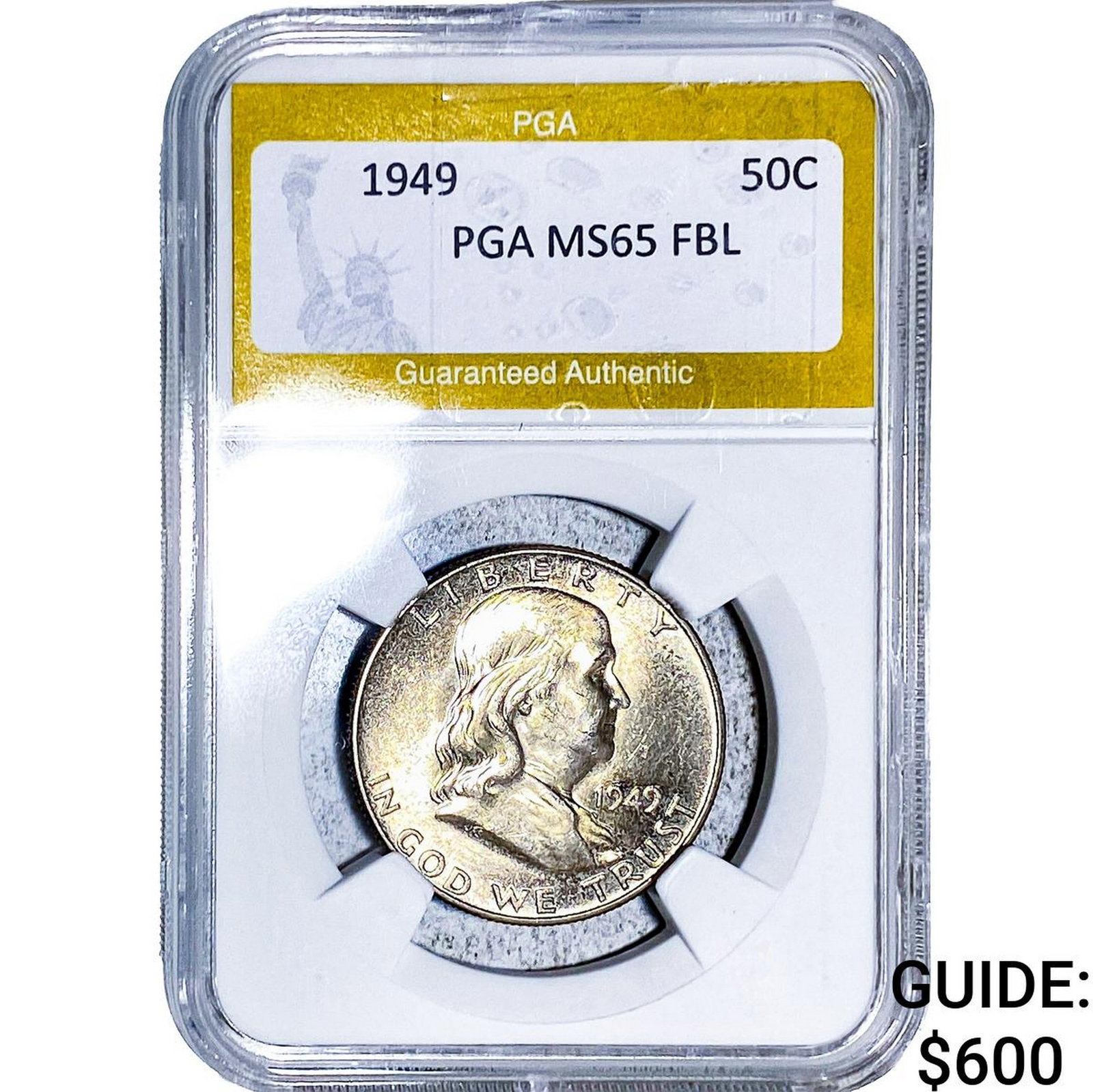 1949 Franklin Half Dollar PGA MS65 FBL (1 of 2)