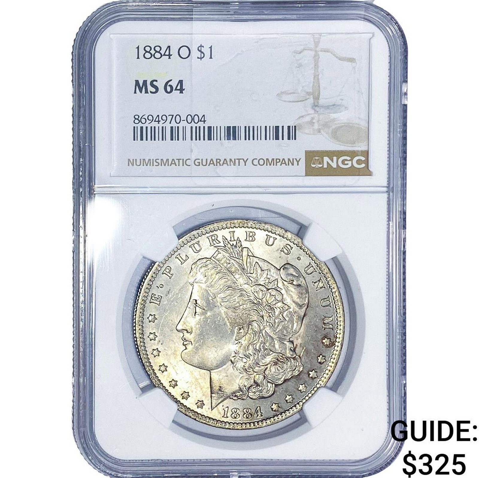 1884-O Morgan Silver Dollar NGC MS64: 1884-O Morgan Silver Dollar NGC MS64