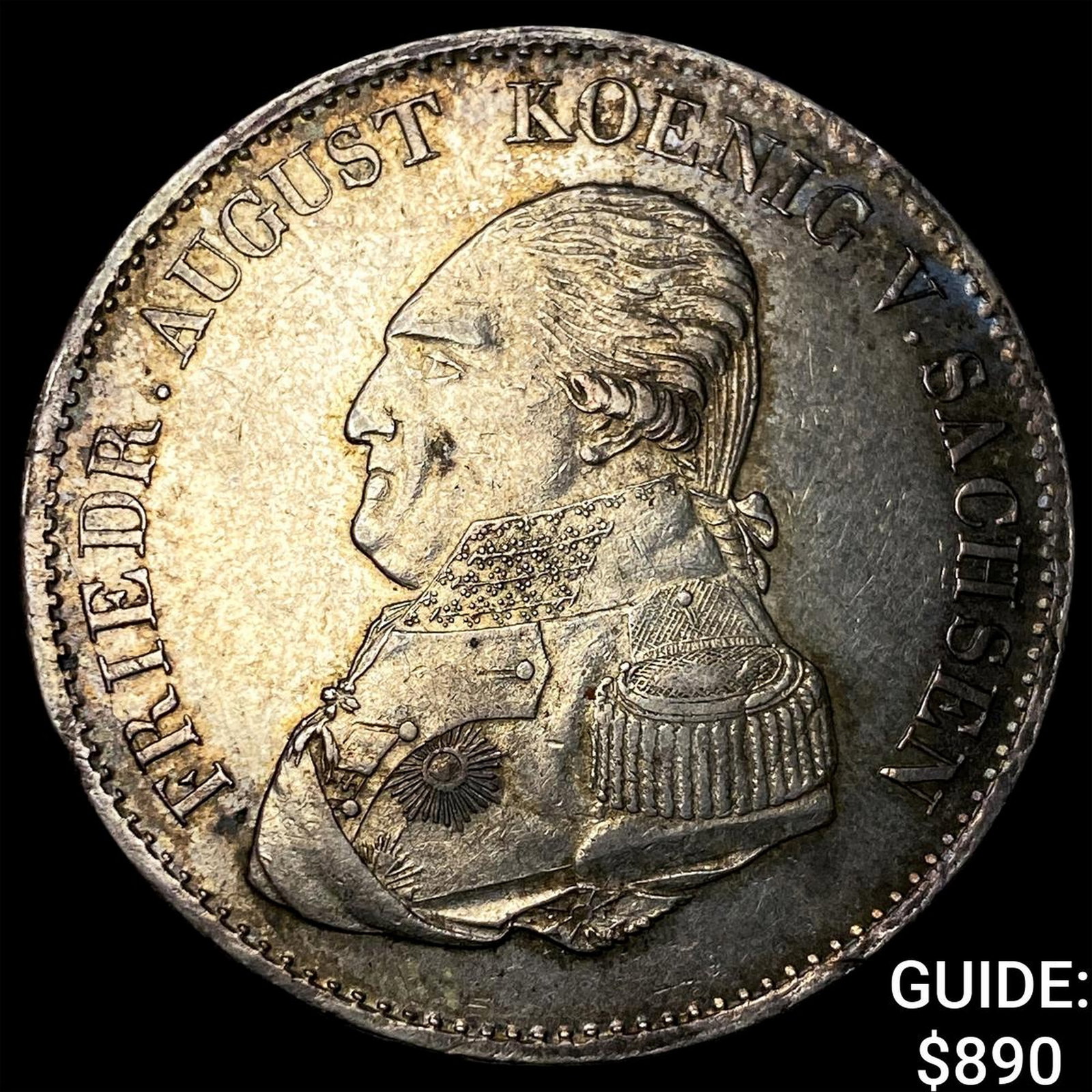 1823 ICS German States Saxony Silver Thaler: 1823 ICS German States Saxony Silver Thaler