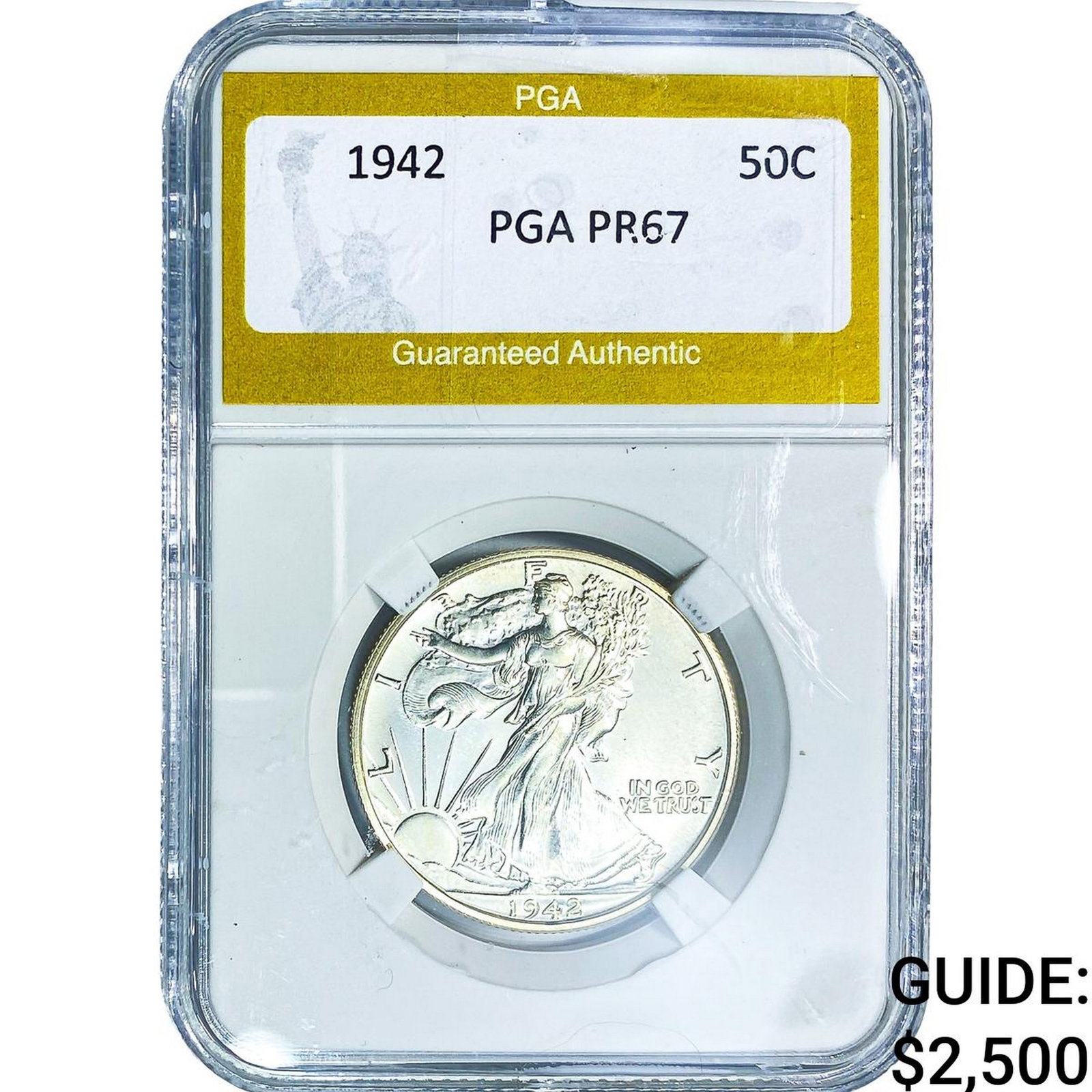 1942 Walking Liberty Half Dollar PGA PR67: 1942 Walking Liberty Half Dollar PGA PR67