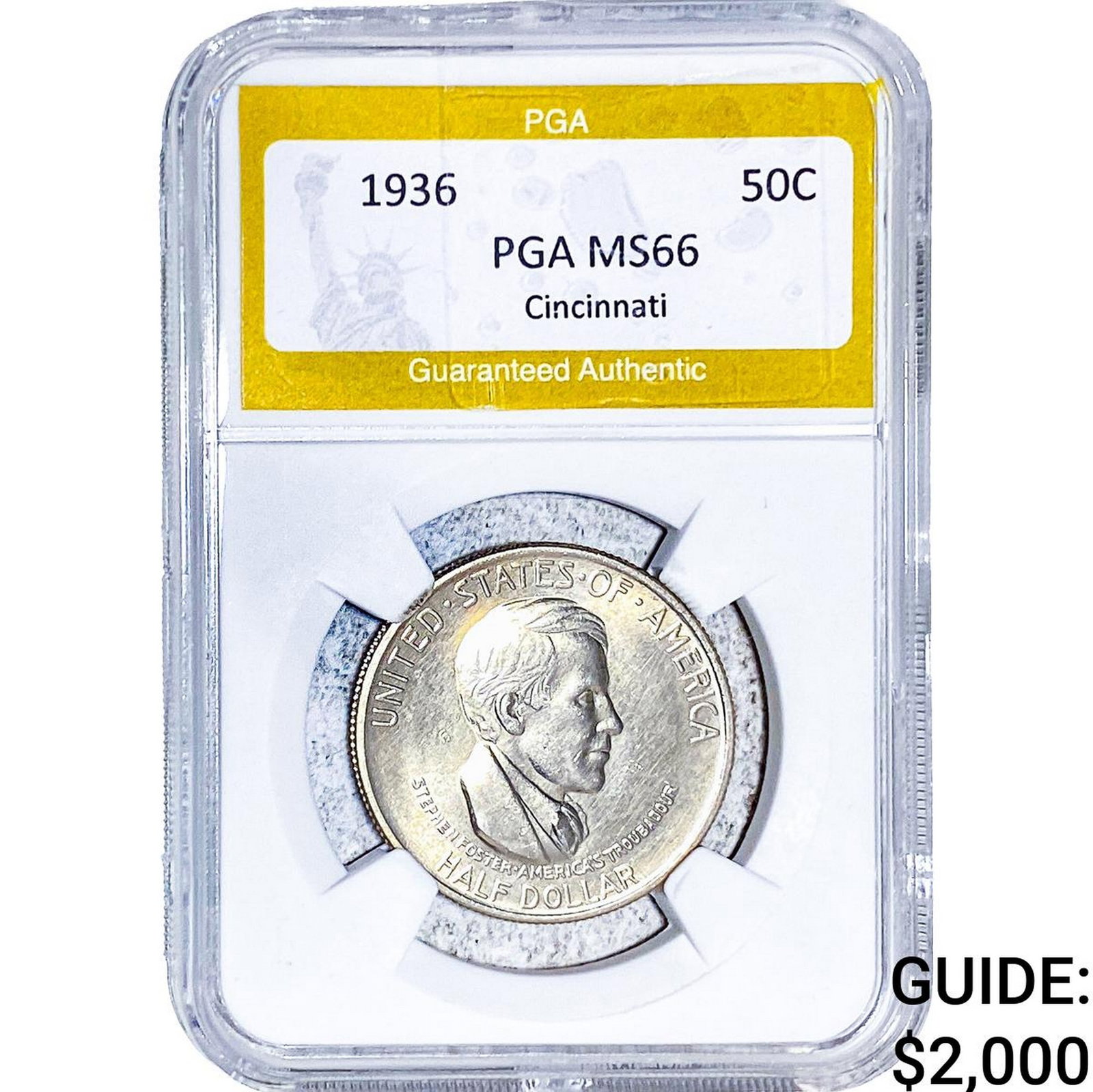 1936 Cincinatti Half Dollar PGA MS66: 1936 Cincinatti Half Dollar PGA MS66