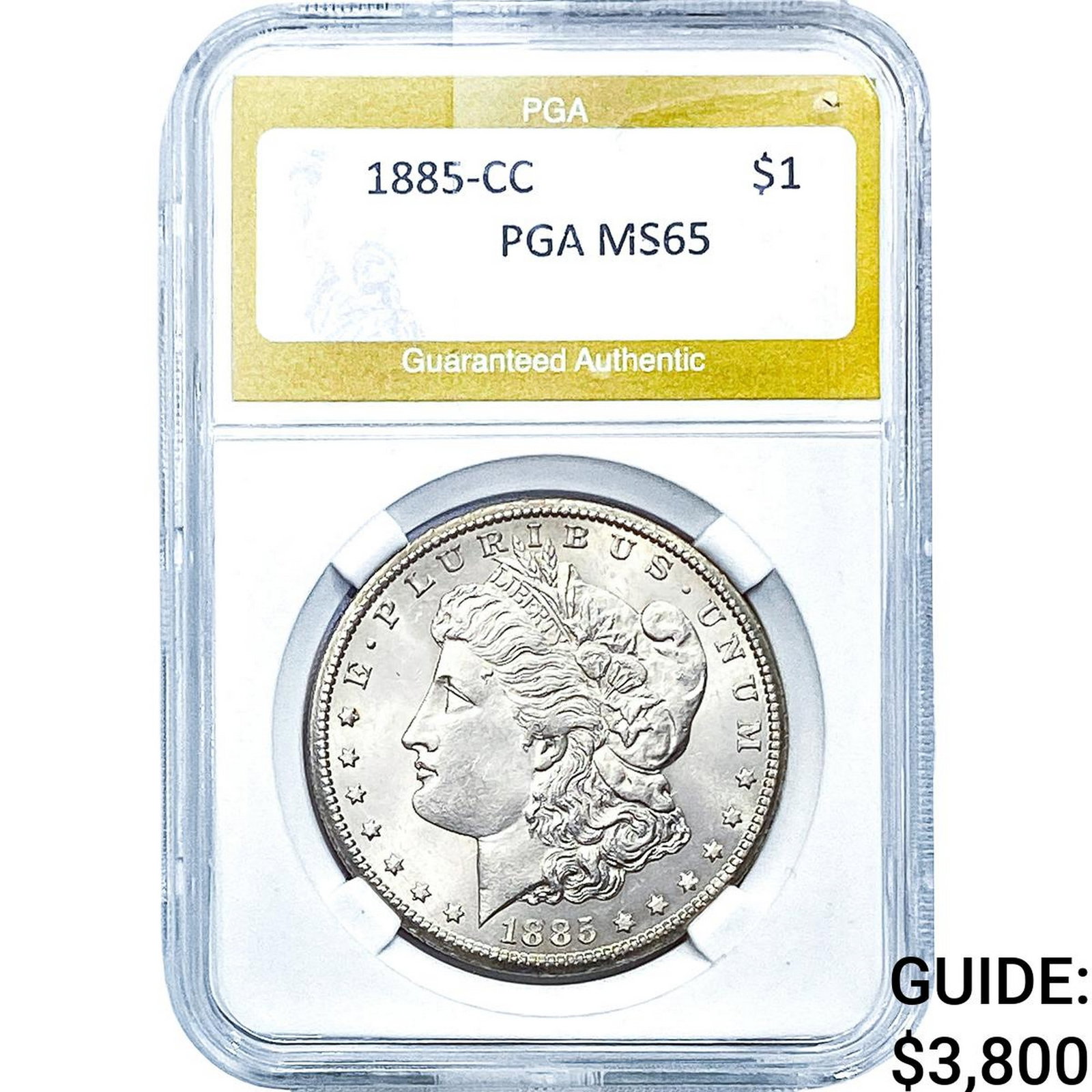 1885-CC Morgan Silver Dollar PGA MS65: 1885-CC Morgan Silver Dollar PGA MS65