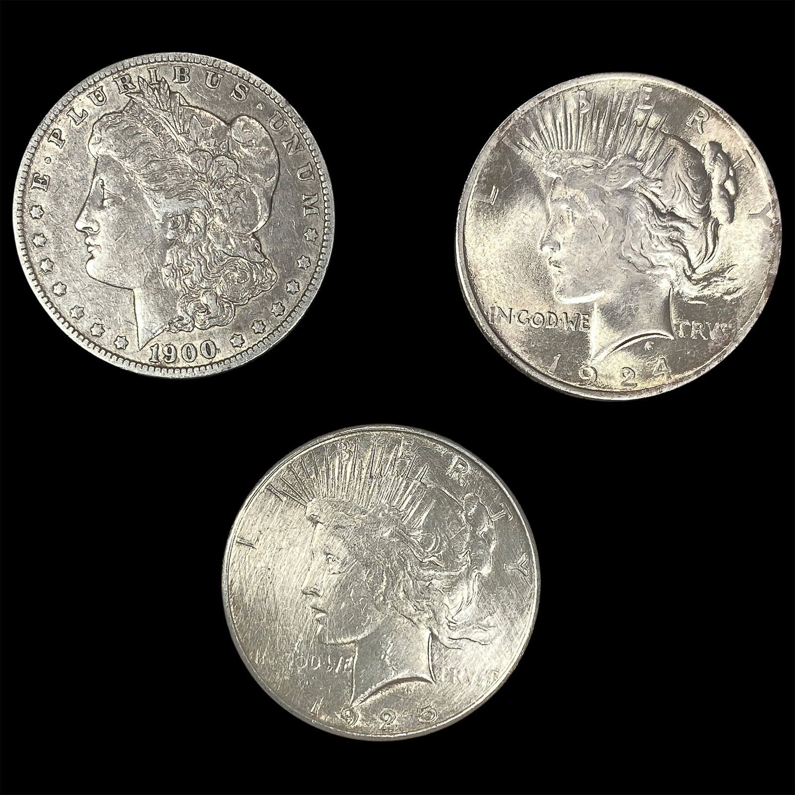 [3 Coins] 1900-1925 Morgan & Peace $1 (1 of 2)