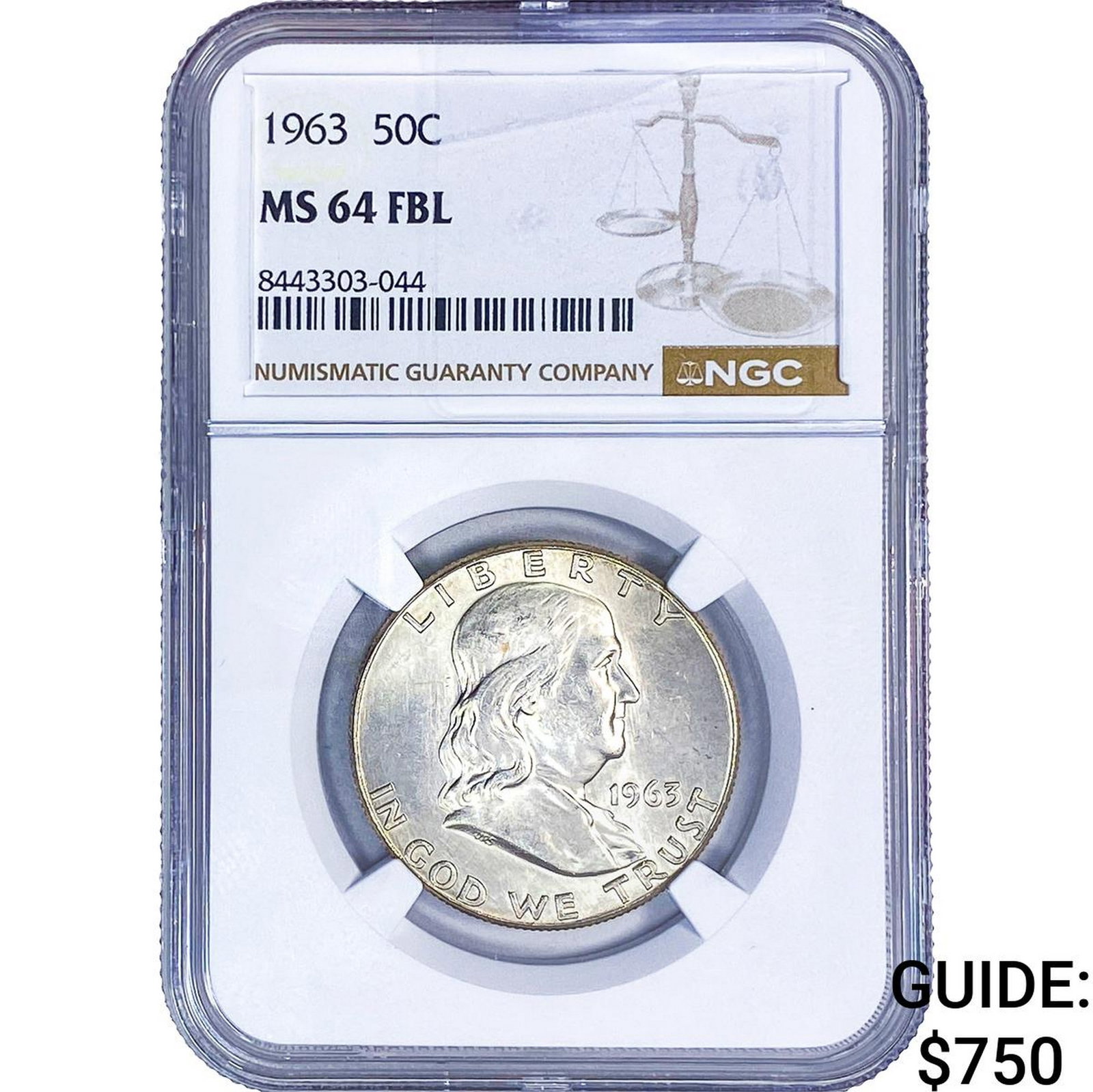 1963 Franklin Half Dollar NGC MS64 FBL (1 of 2)