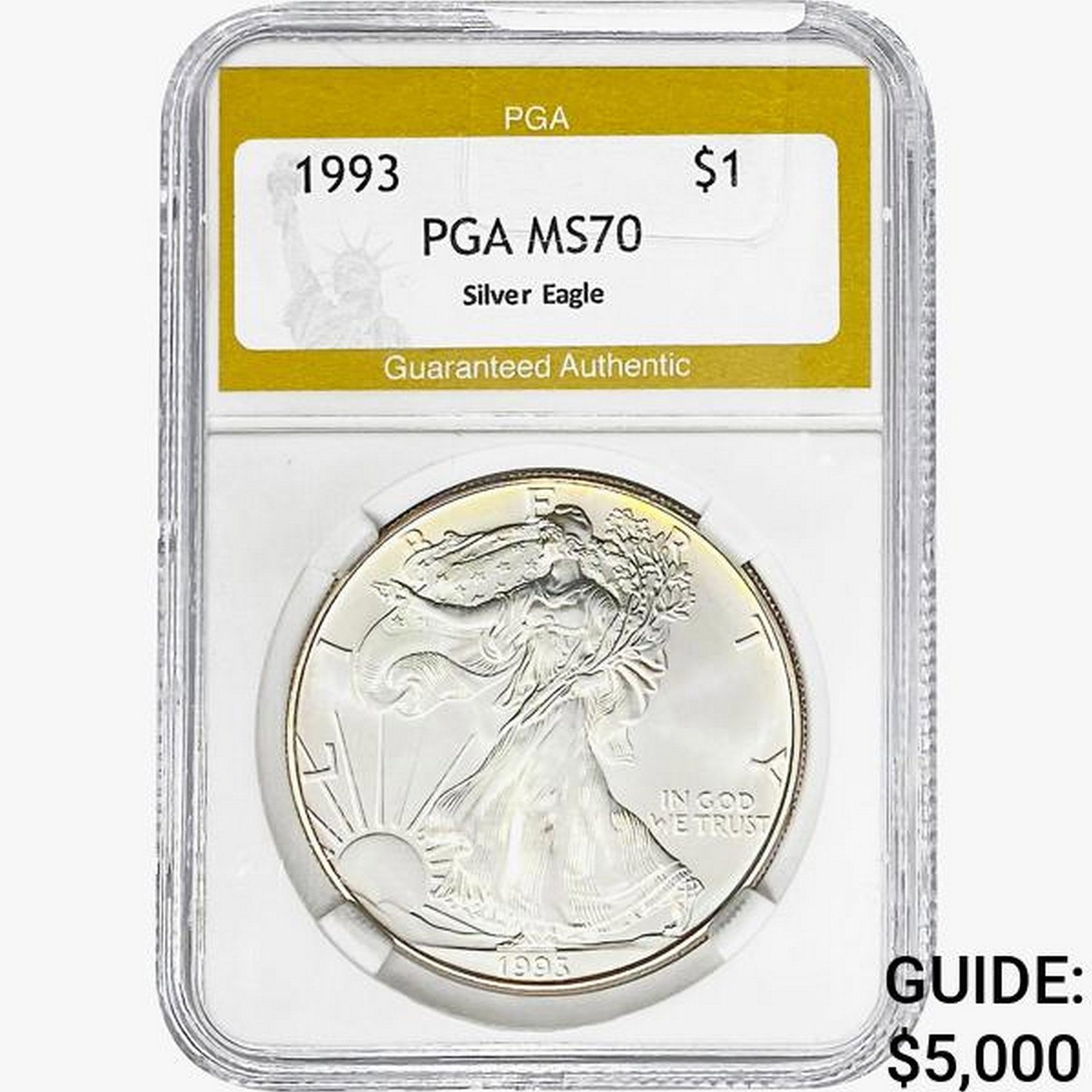 1993 American Silver Eagle PGA MS70: 1993 American Silver Eagle PGA MS70