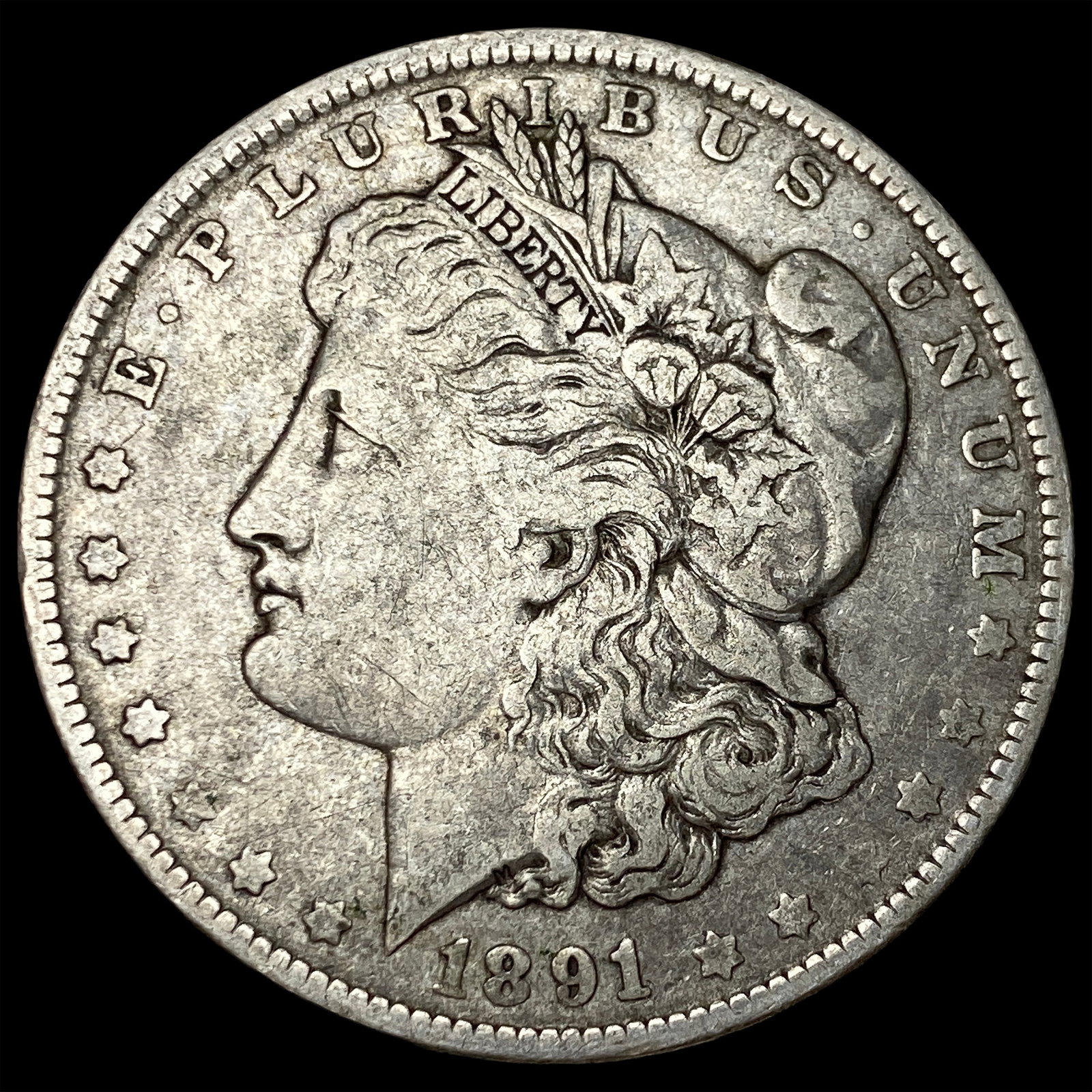 1891-O Silver Morgan Dollar NEARLY UNCIRCULATED (1 of 2)