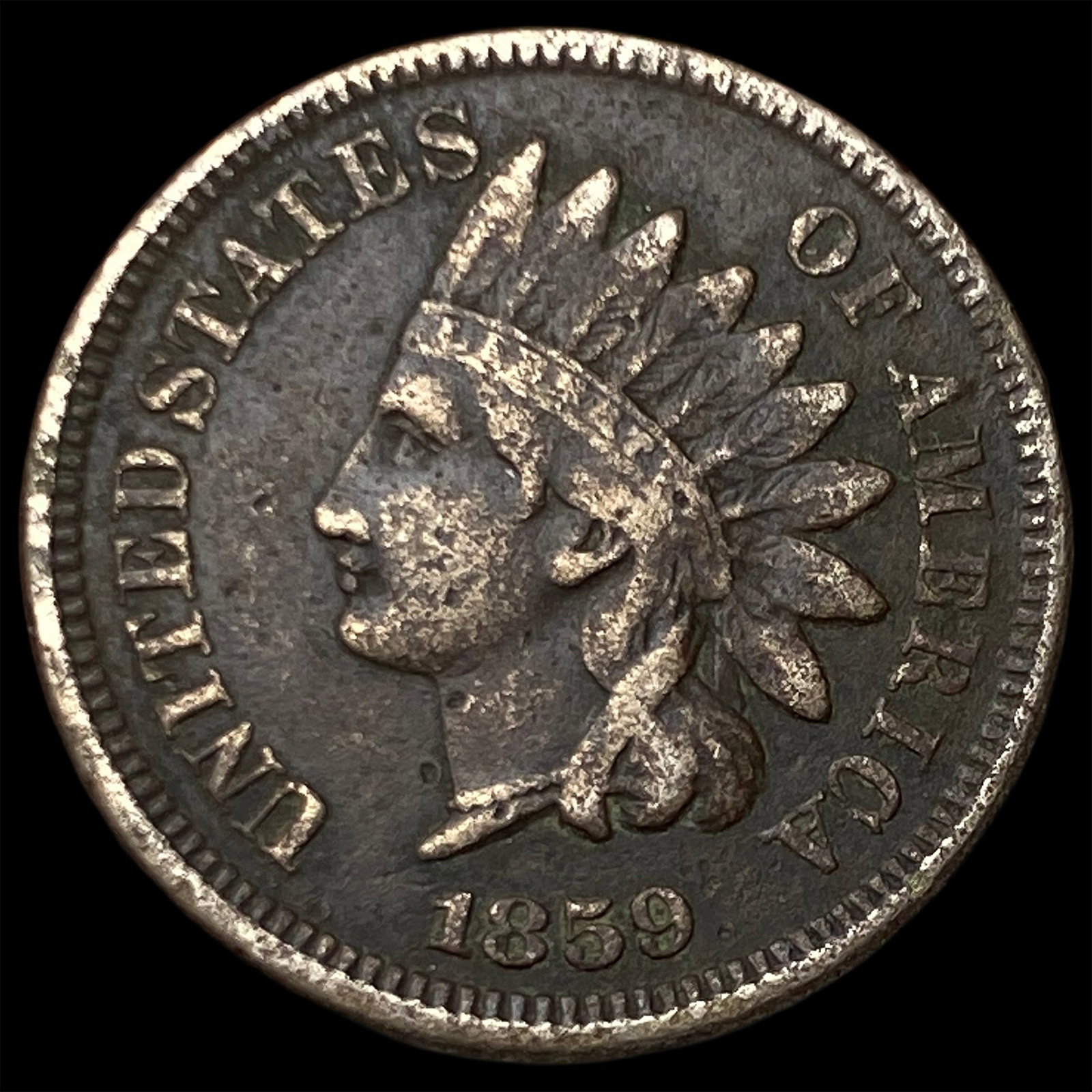 1859 Copper-Nickel Indian Head Cent LIGHTLY CIRCULATED: 1859 Copper-Nickel Indian Head Cent LIGHTLY CIRCULATED