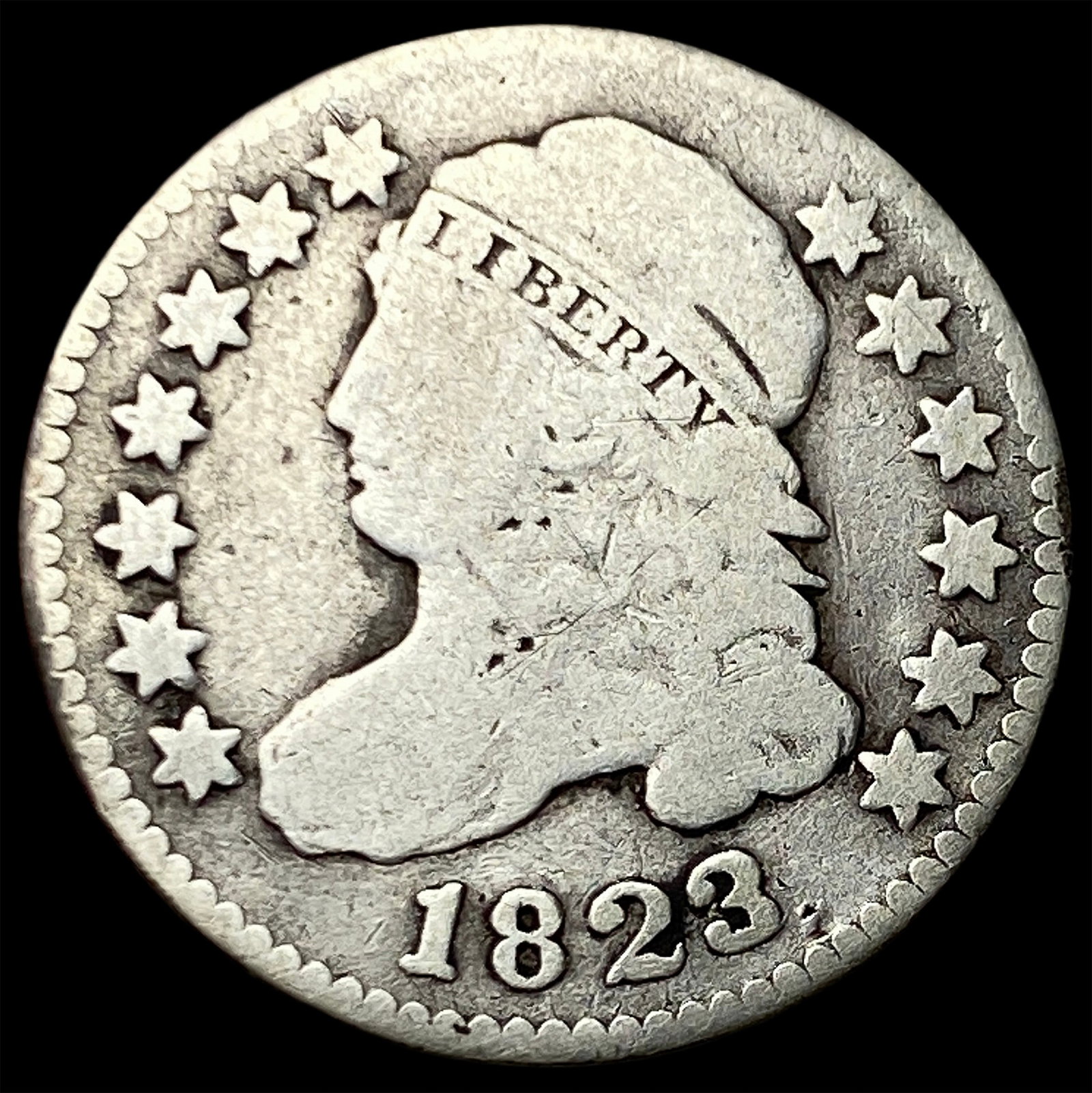 1823 Capped Bust Dime NICELY CIRCULATED (1 of 2)