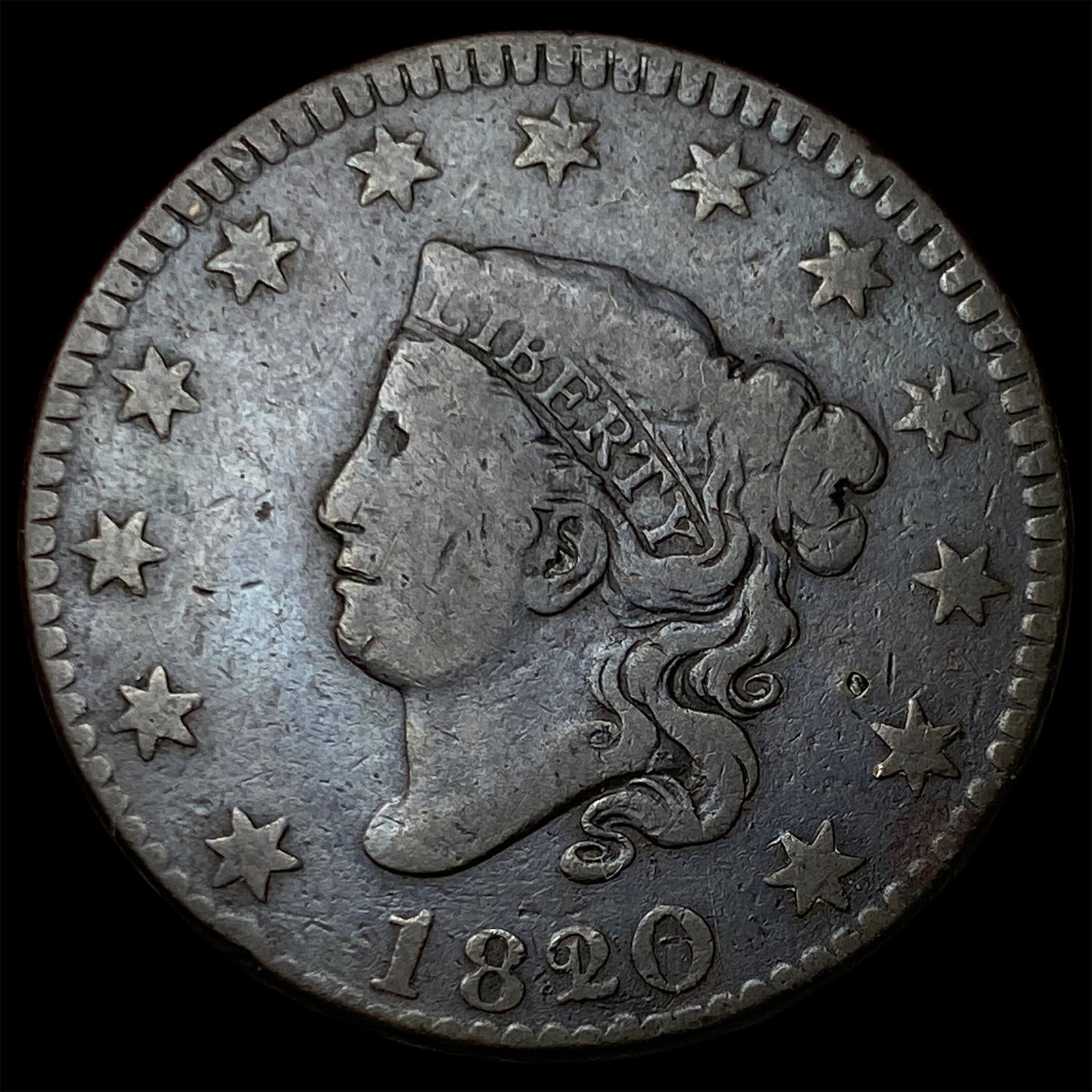 1820/19 Coronet Head Large Cent LIGHTLY CIRCULATED (1 of 2)
