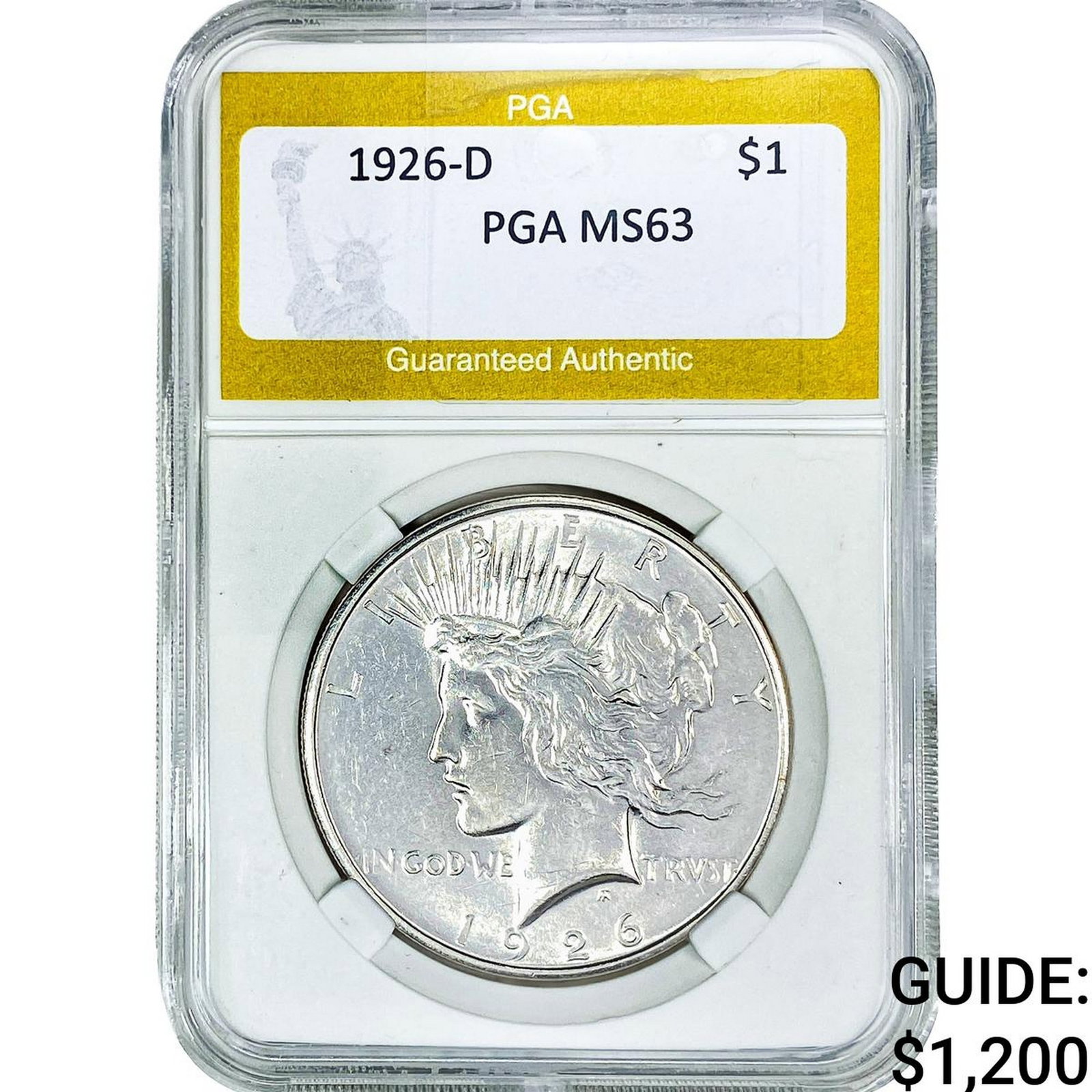 1926-D Silver Peace Dollar PGA MS63 (1 of 2)