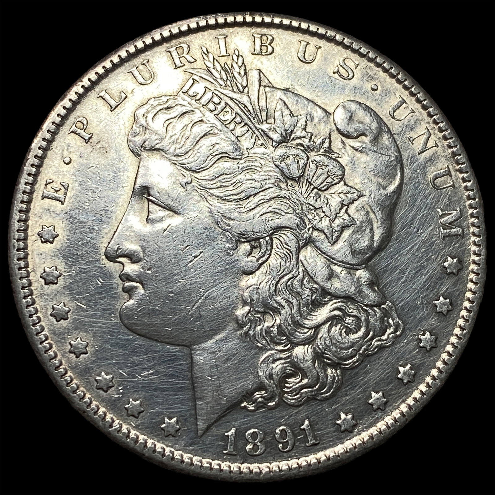 1891-S Silver Morgan Dollar CHOICE AU: 1891-S Silver Morgan Dollar CHOICE AU
