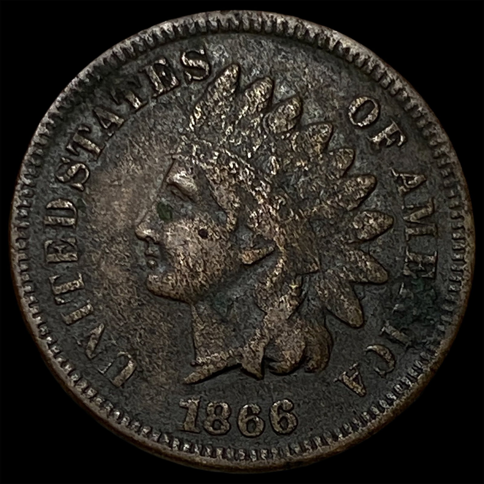 1866 Indian Head Cent CLOSELY UNCIRCULATED: 1866 Indian Head Cent CLOSELY UNCIRCULATED