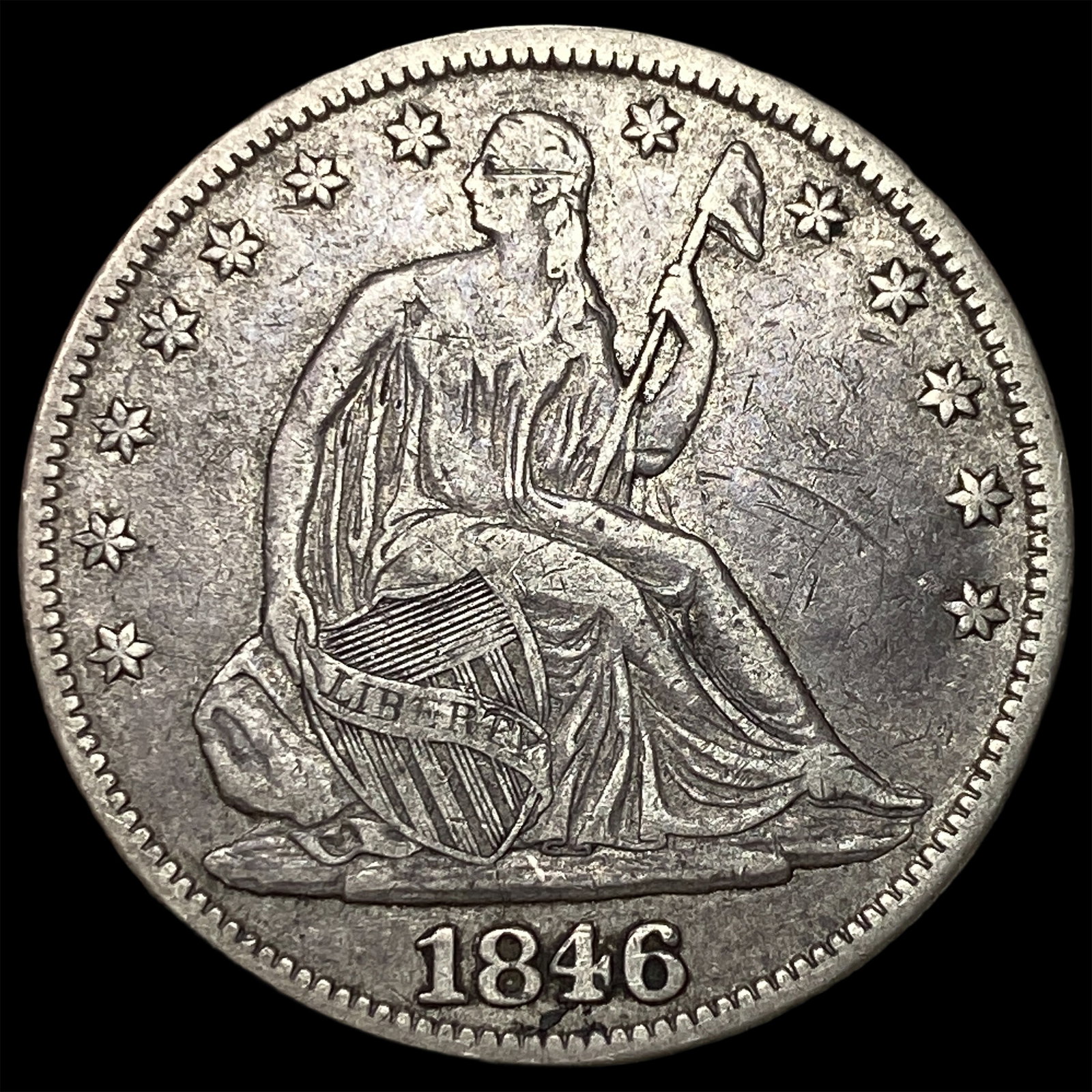 1846 Seated Liberty Half Dollar CLOSELY UNCIRCULATED (1 of 2)