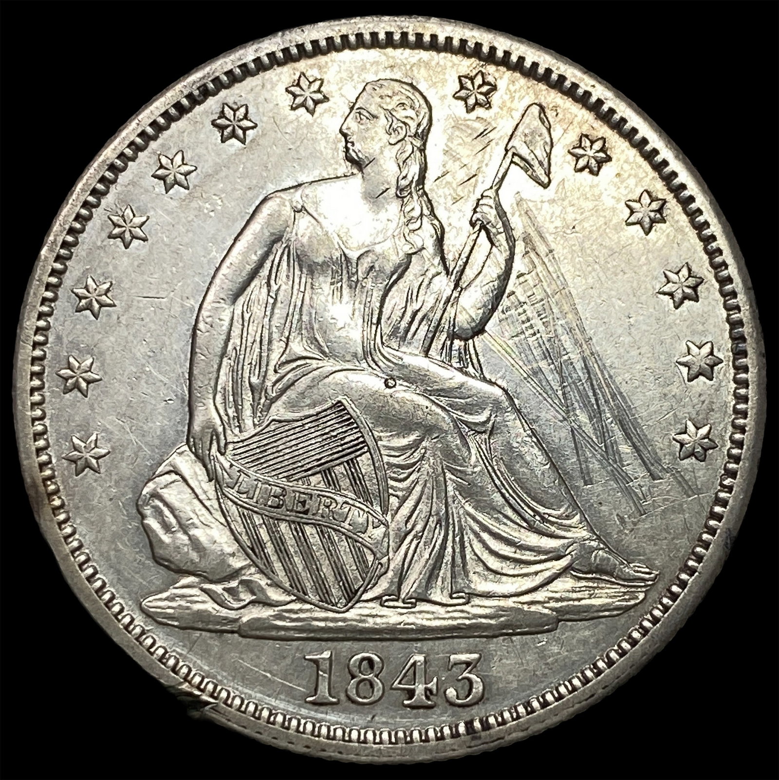 1843 Seated Liberty Half Dollar HIGH GRADE: 1843 Seated Liberty Half Dollar HIGH GRADE